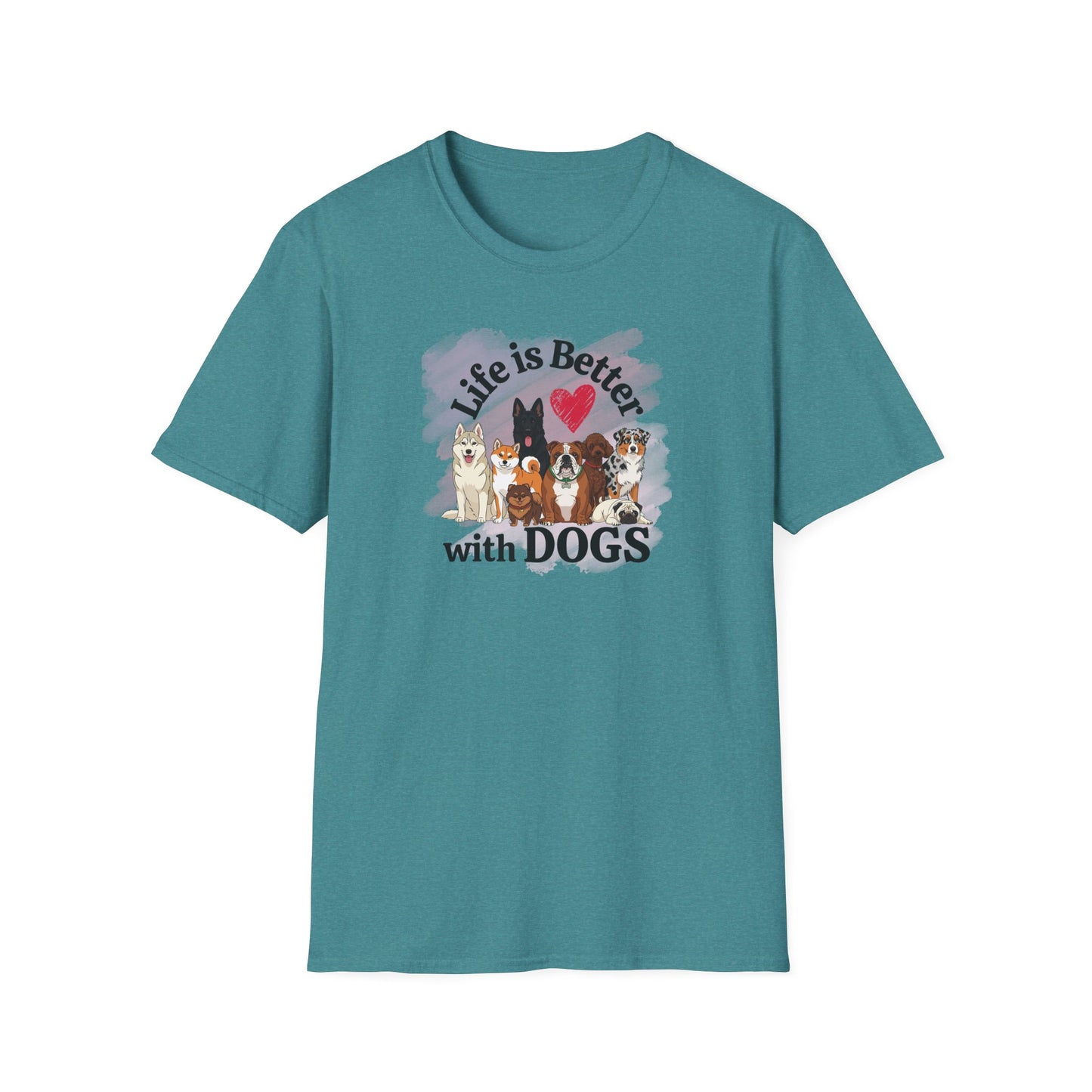 Life Is Better With Dogs Unisex Softstyle T-Shirt
