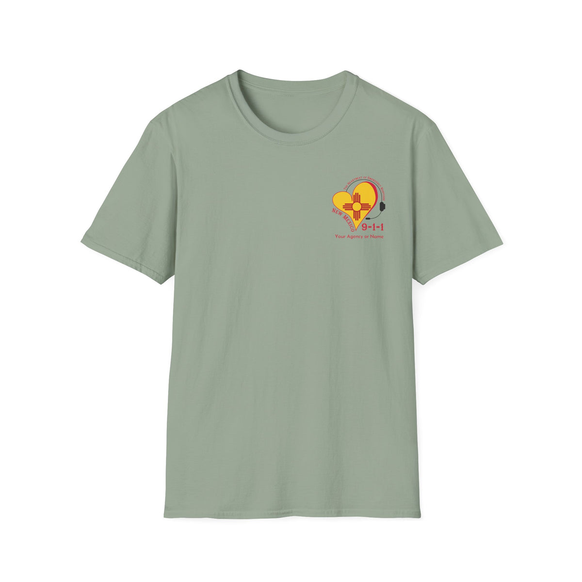 New Mexico 911 Heartbeat (Pocket Personalized) Unisex Softstyle T-Shirt