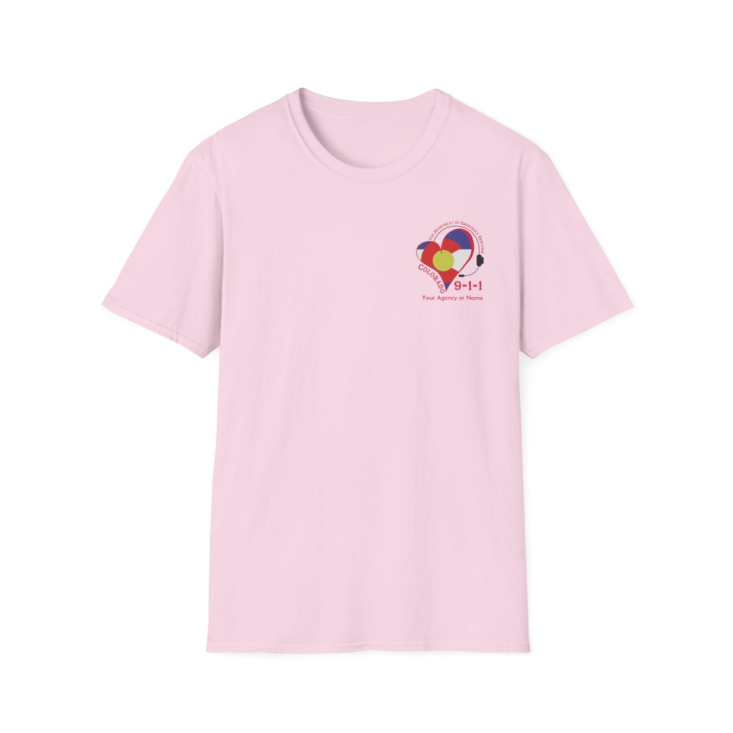 Colorado 911 Heartbeat (Pocket Personalized) Unisex Softstyle T-Shirt