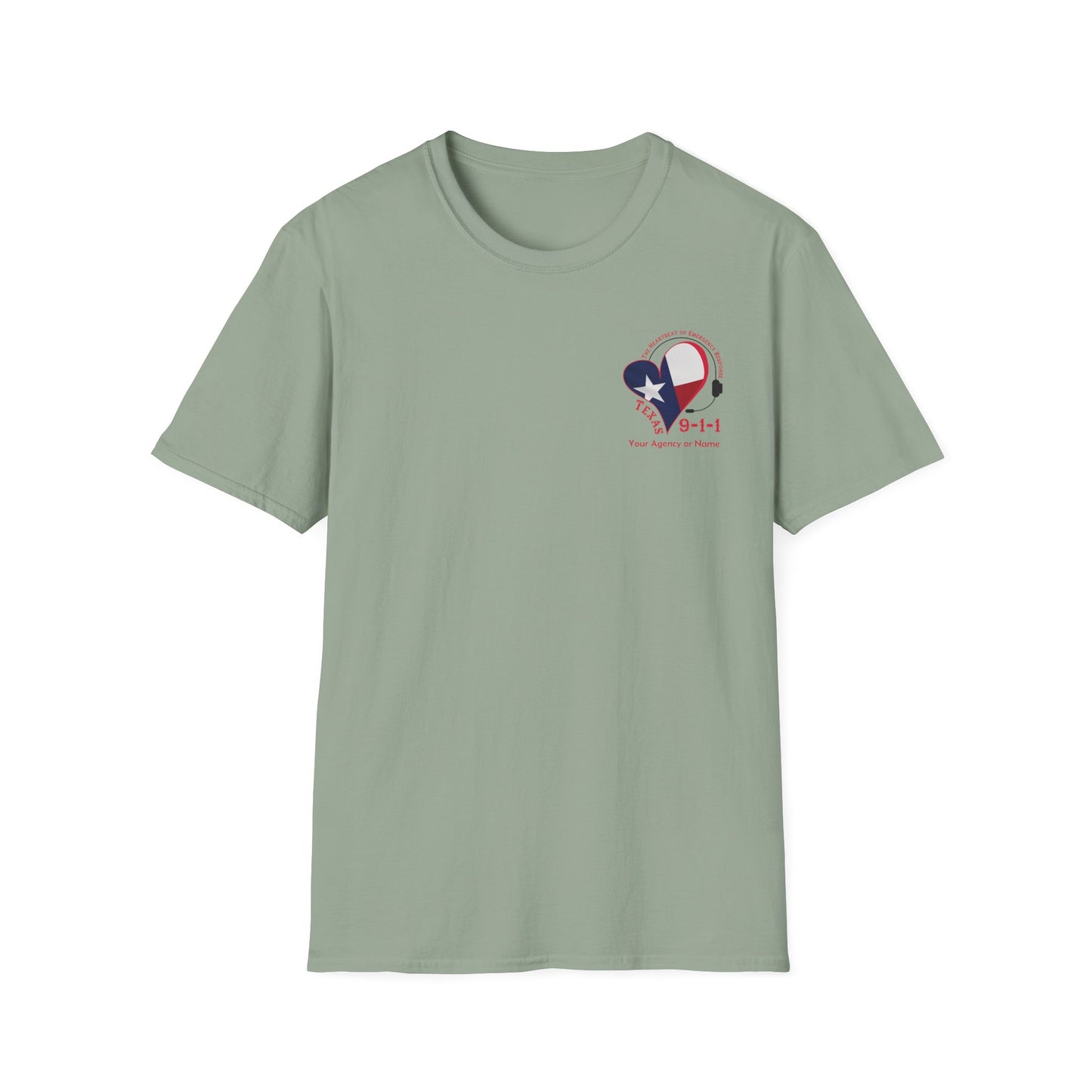 Texas 911 Heartbeat (Pocket Personalized) Unisex Softstyle T-Shirt