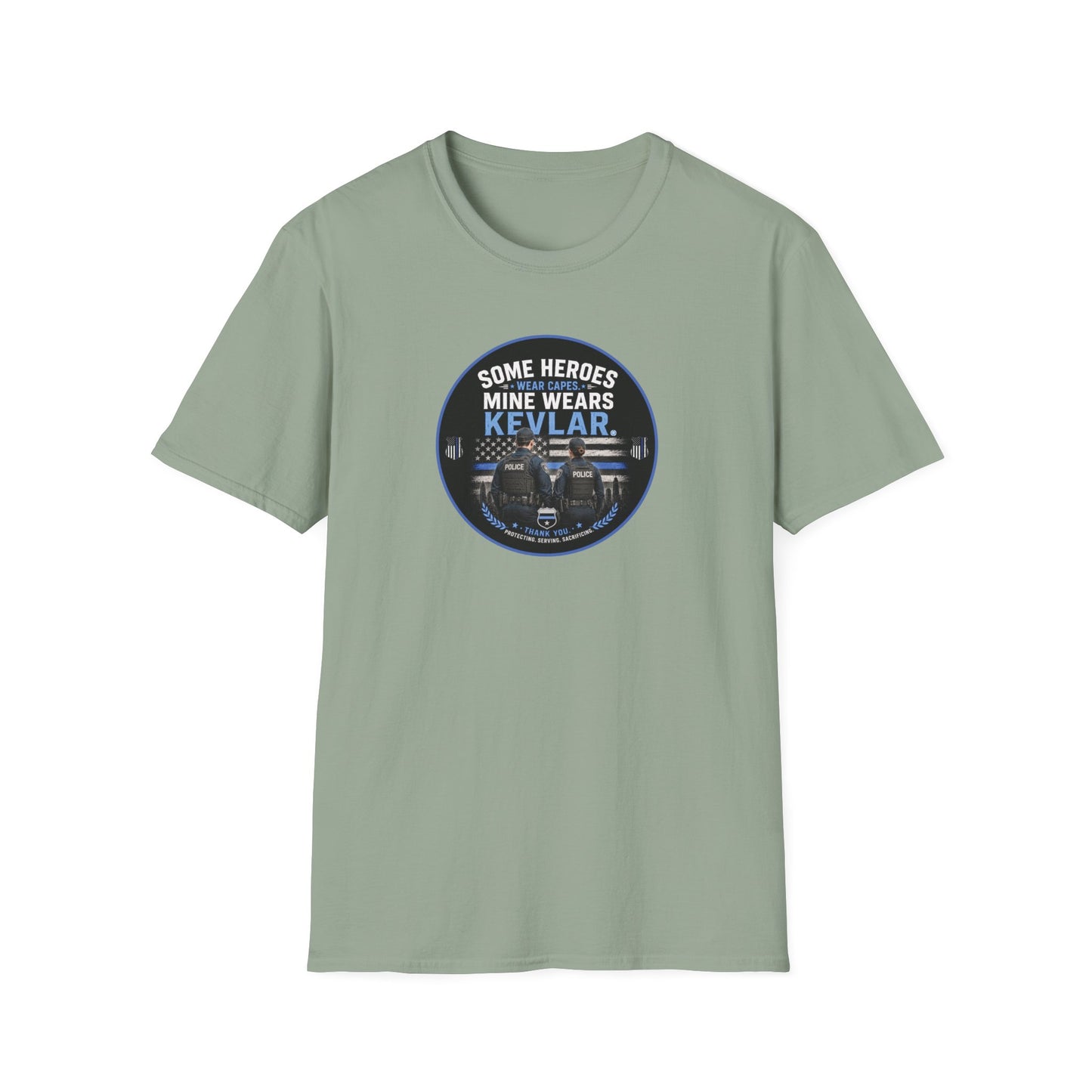 Police: My Hero Wears Kevlar Unisex Softstyle T-Shirt