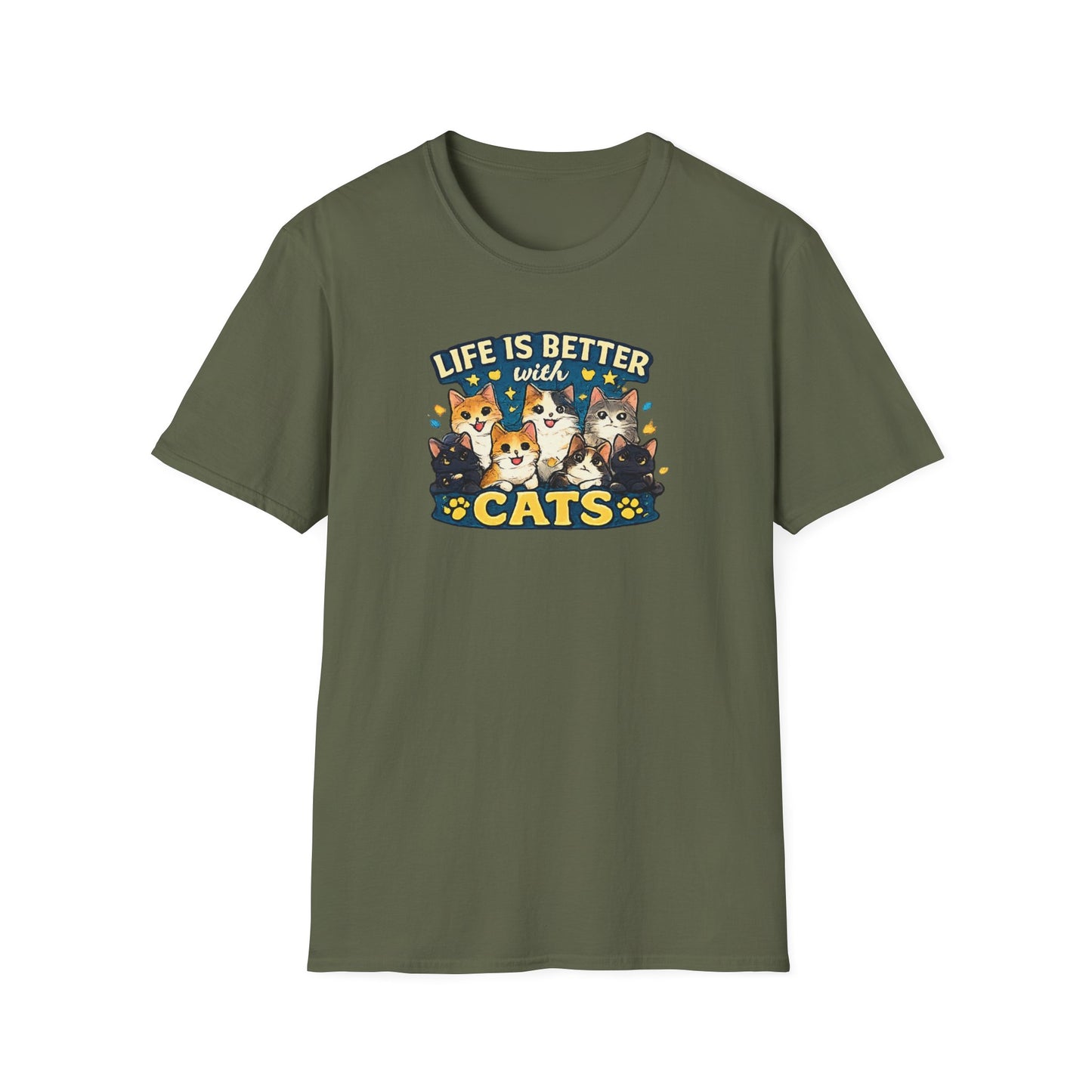 Life is Better with Cats Unisex Softstyle T-Shirt