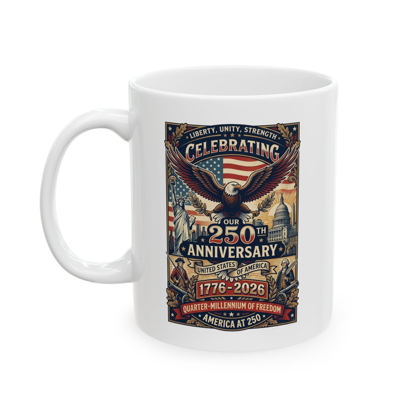 America 250: Patriots Ceramic Mug, (11oz, 15oz)