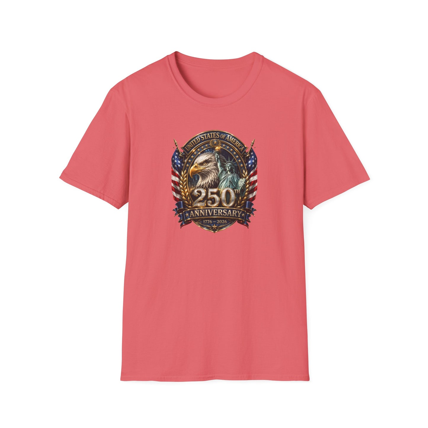 America 250: Eagle and Liberty Oval Shield Unisex Softstyle T-Shirt