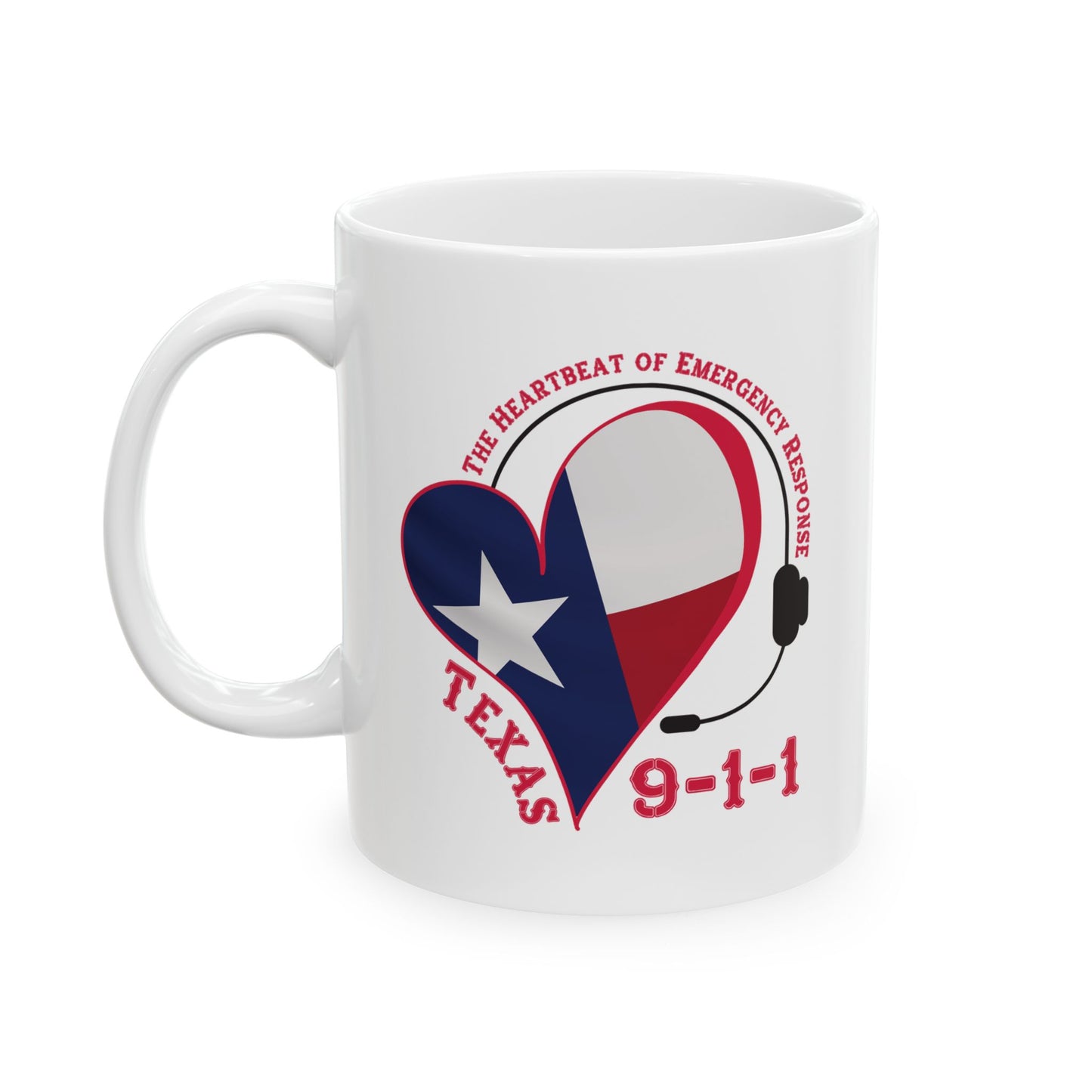 Texas 911 Heartbeat Ceramic Mug (11oz, 15oz)