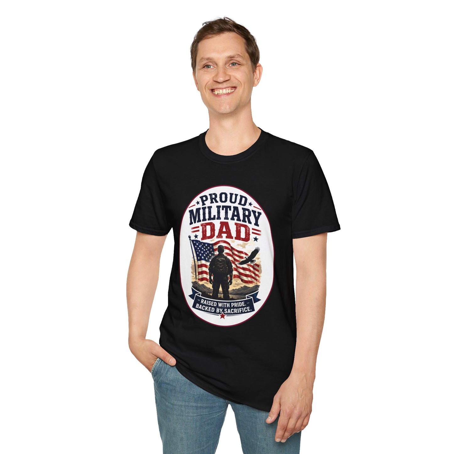 Proud Military Dad Unisex Softstyle T-Shirt