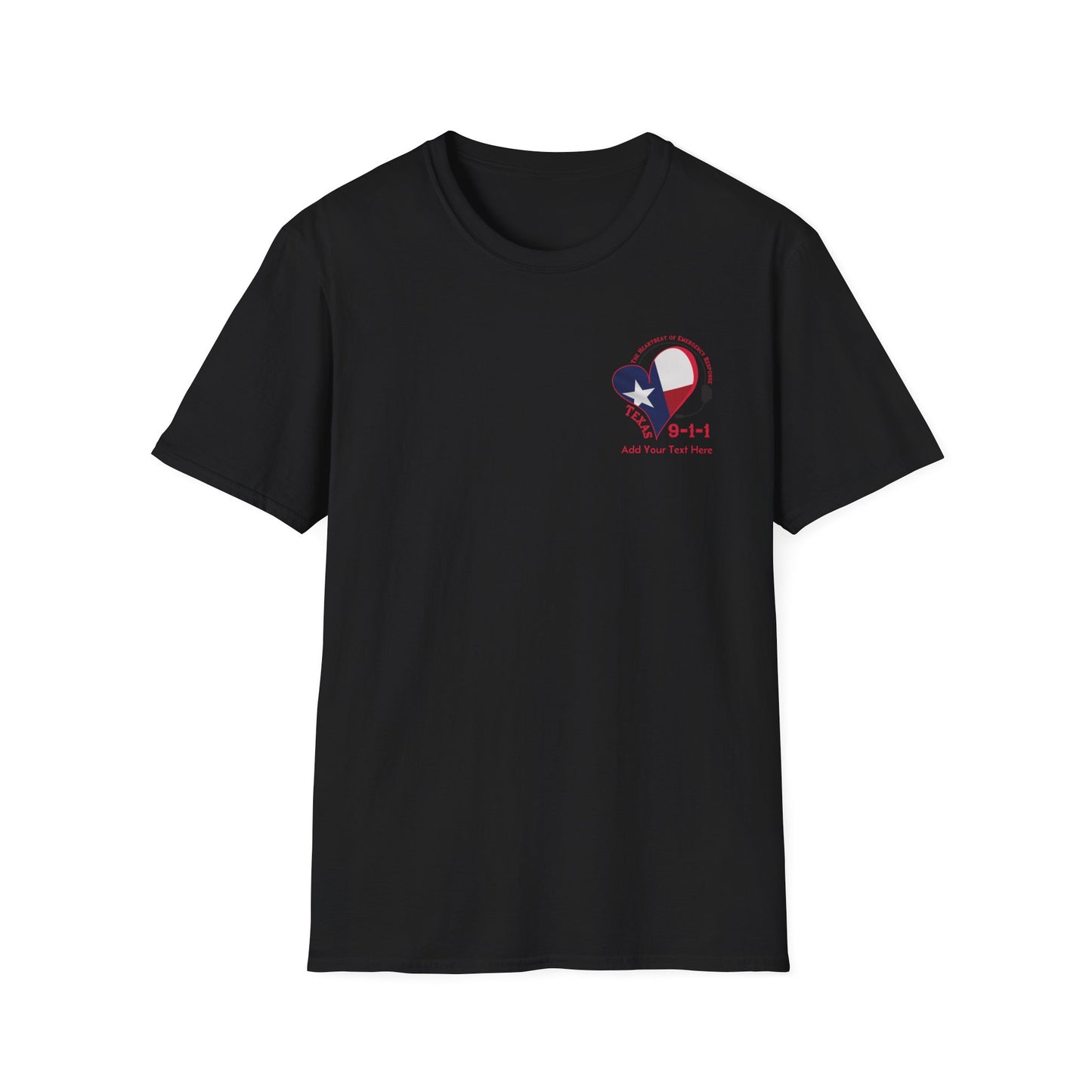 Texas 911 Heartbeat (Pocket) Unisex Softstyle T-Shirt