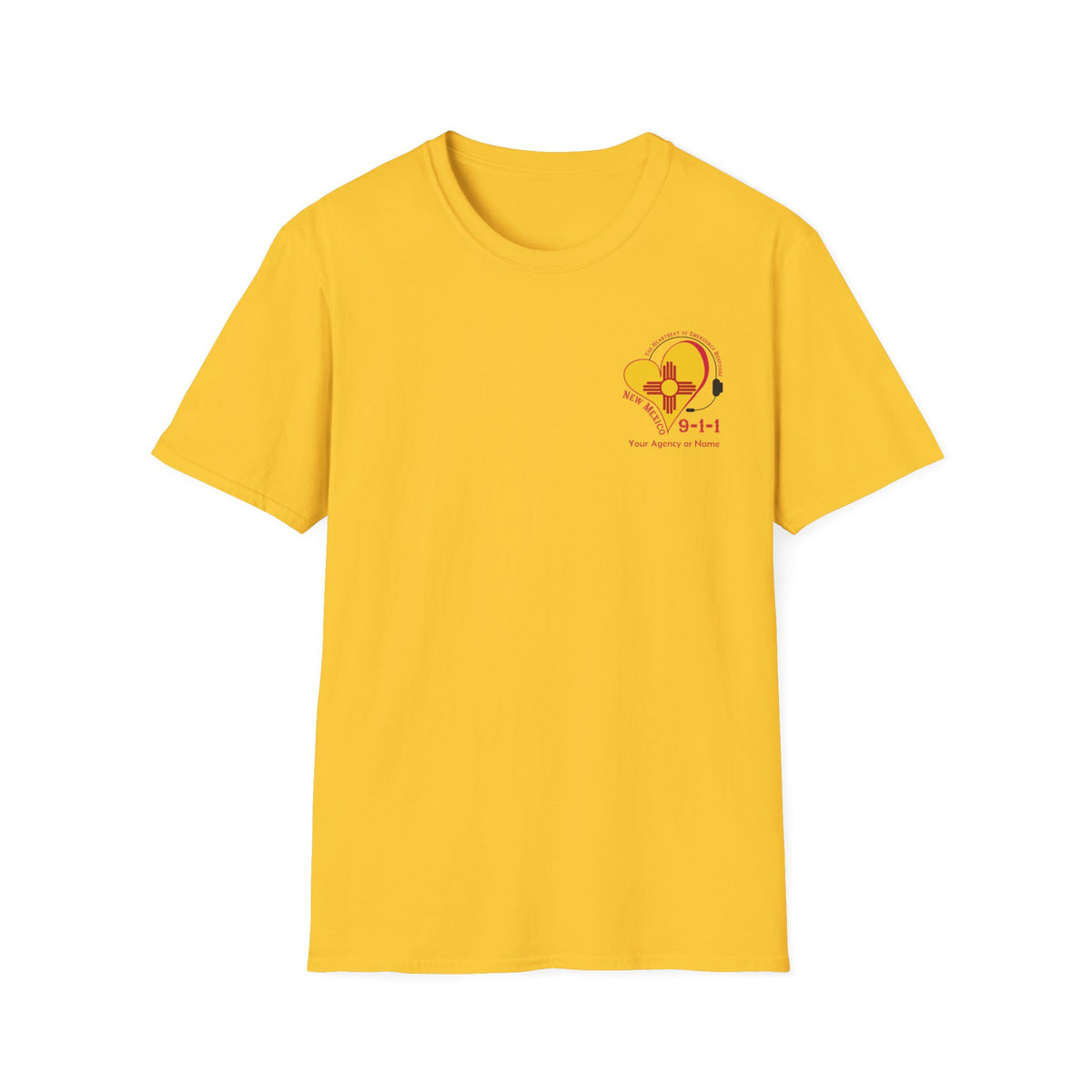 New Mexico 911 Heartbeat (Pocket Personalized) Unisex Softstyle T-Shirt