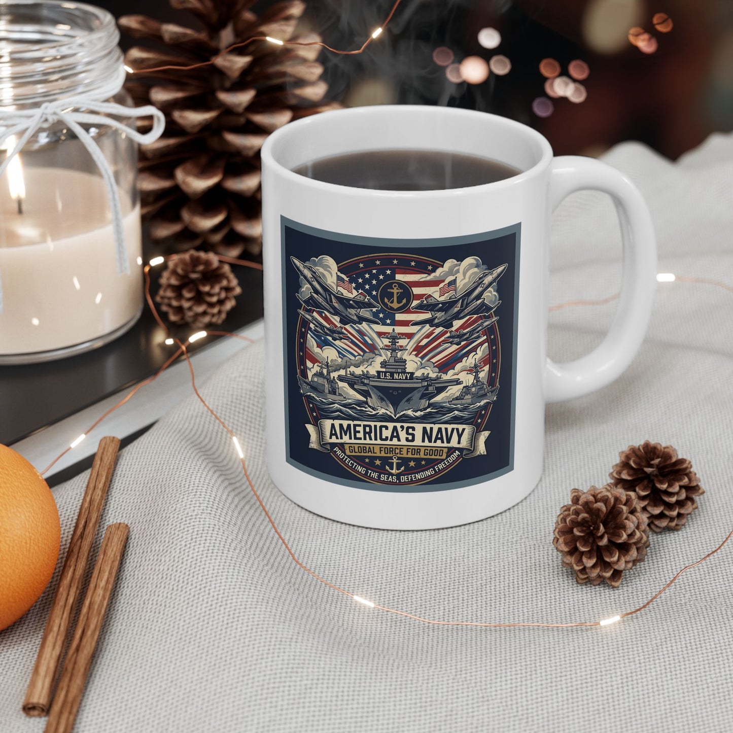 U.S. Navy Defending Freedom Ceramic Mug (11oz, 15oz)