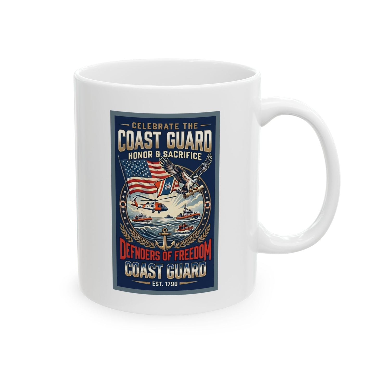 U.S. Coast Guard Honor and Sacrifice Ceramic Mug (11oz, 15oz)