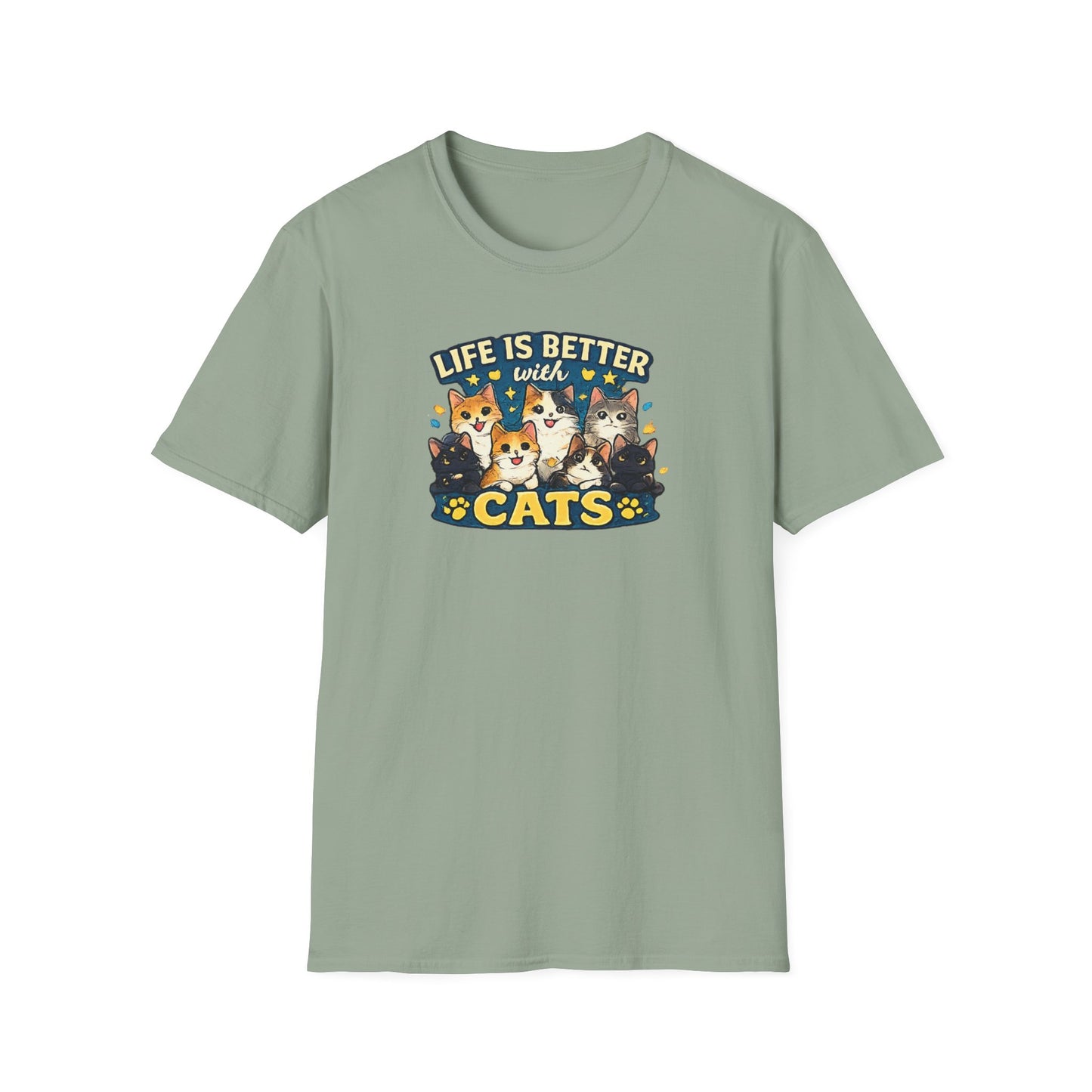 Life is Better with Cats Unisex Softstyle T-Shirt