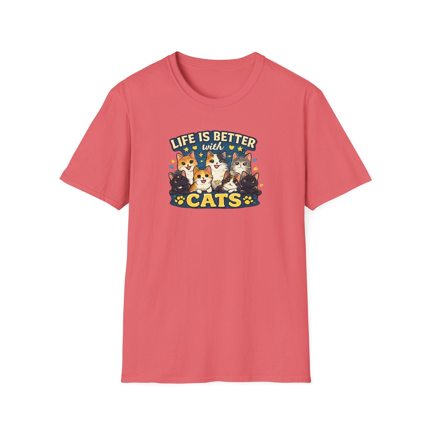Life is Better with Cats Unisex Softstyle T-Shirt