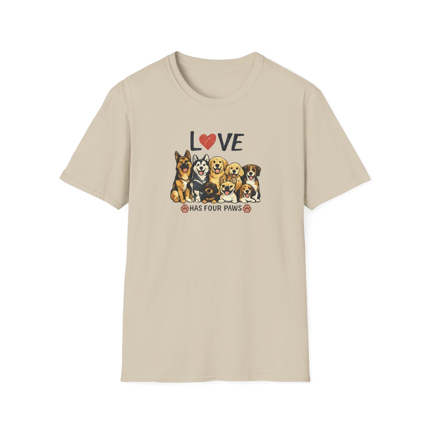 Love Has Four Paws Unisex Softstyle T-Shirt