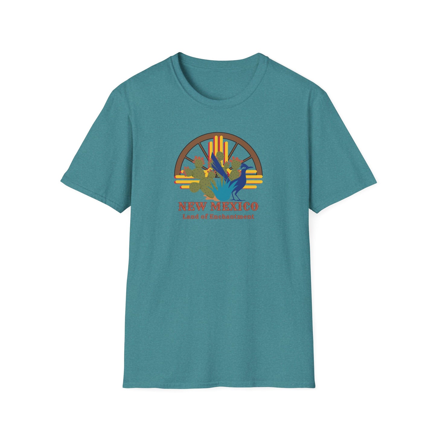 Land of Enchantment - Roadrunner & Cactus Unisex Softstyle T-Shirt