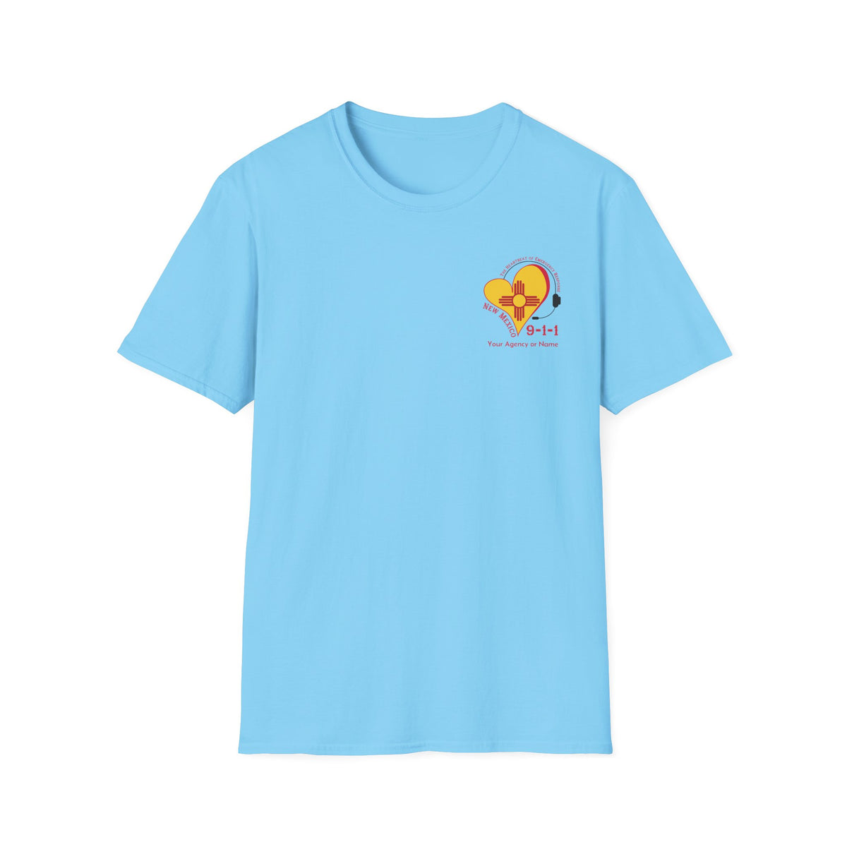 New Mexico 911 Heartbeat (Pocket Personalized) Unisex Softstyle T-Shirt