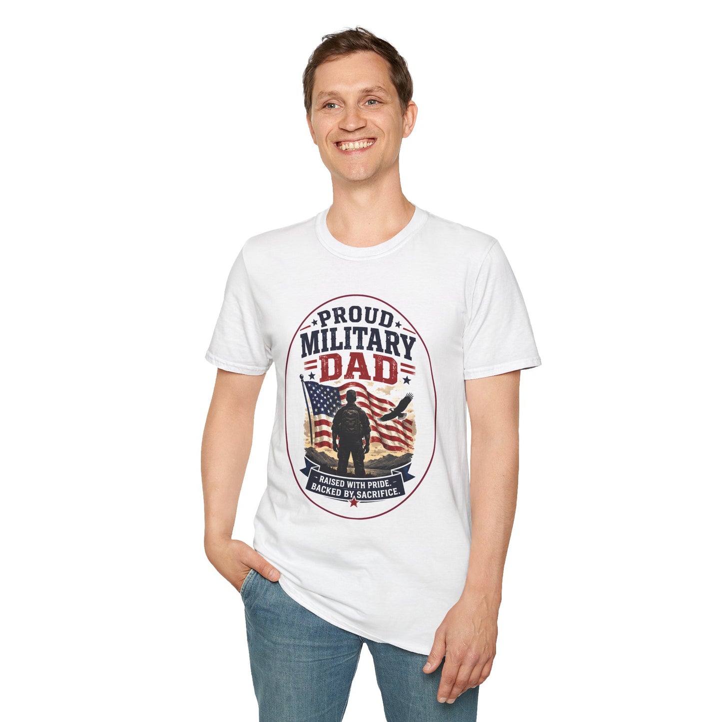 Proud Military Dad Unisex Softstyle T-Shirt