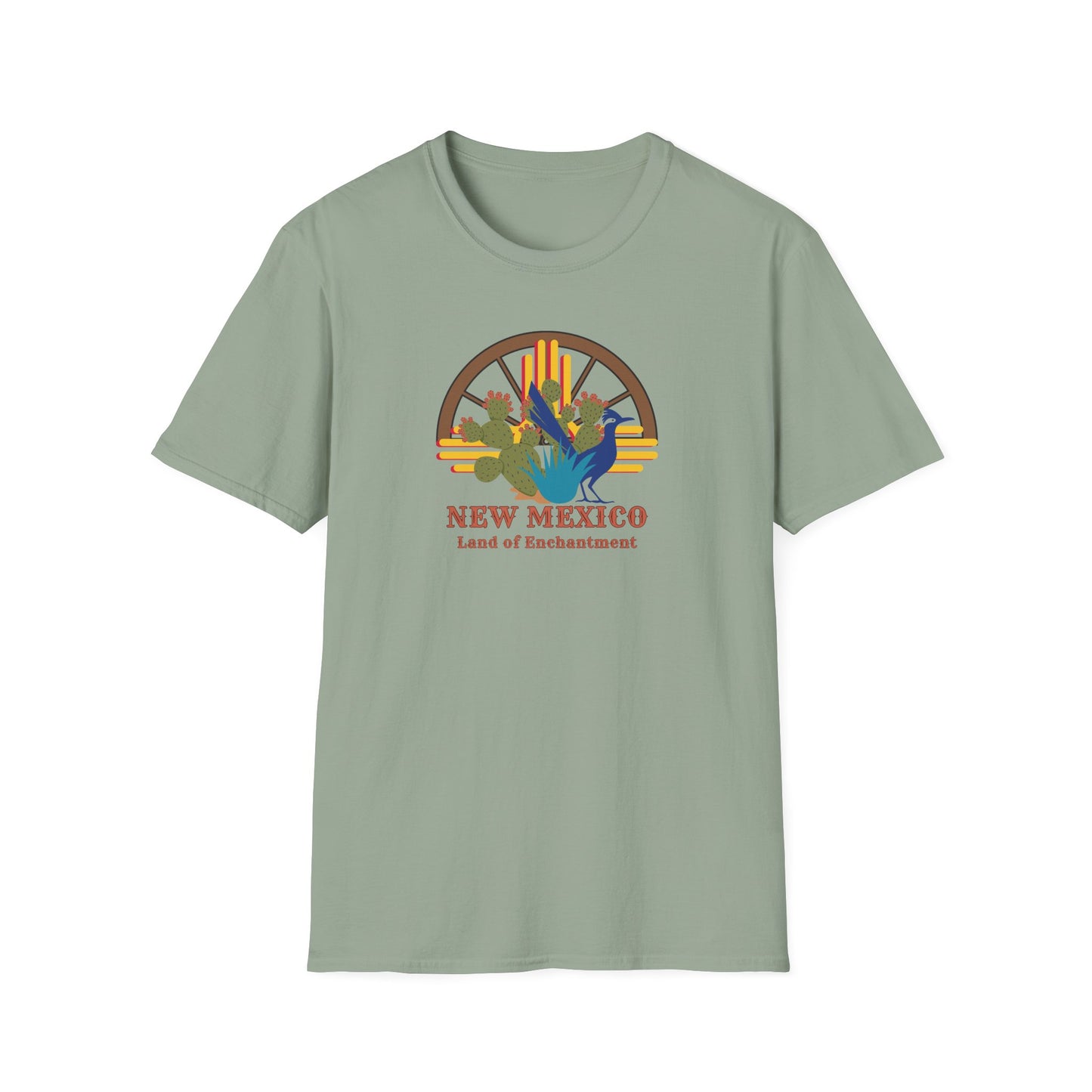 Land of Enchantment - Roadrunner & Cactus Unisex Softstyle T-Shirt