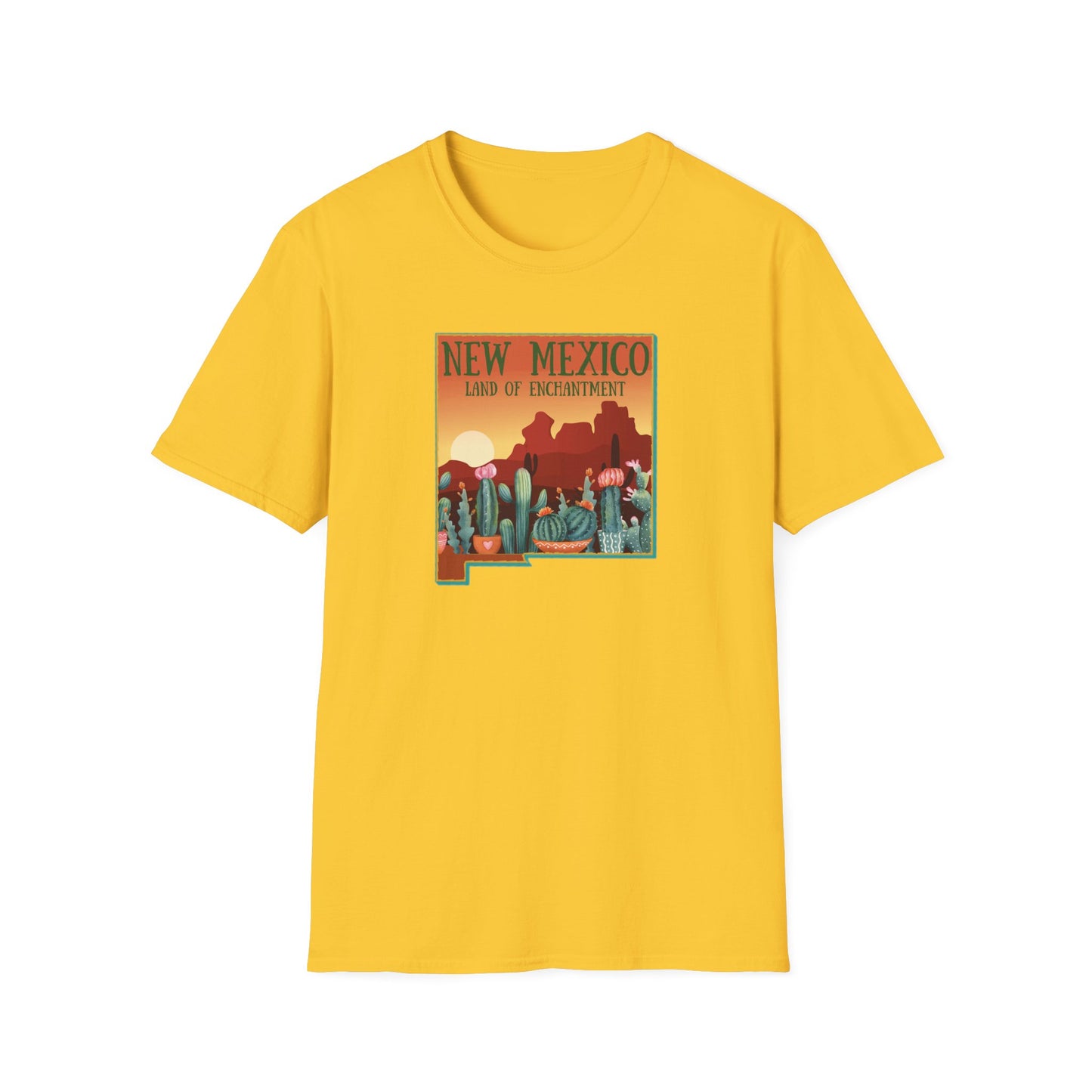 New Mexico: Land of Enchantment - Cacti Unisex Softstyle T-Shirt