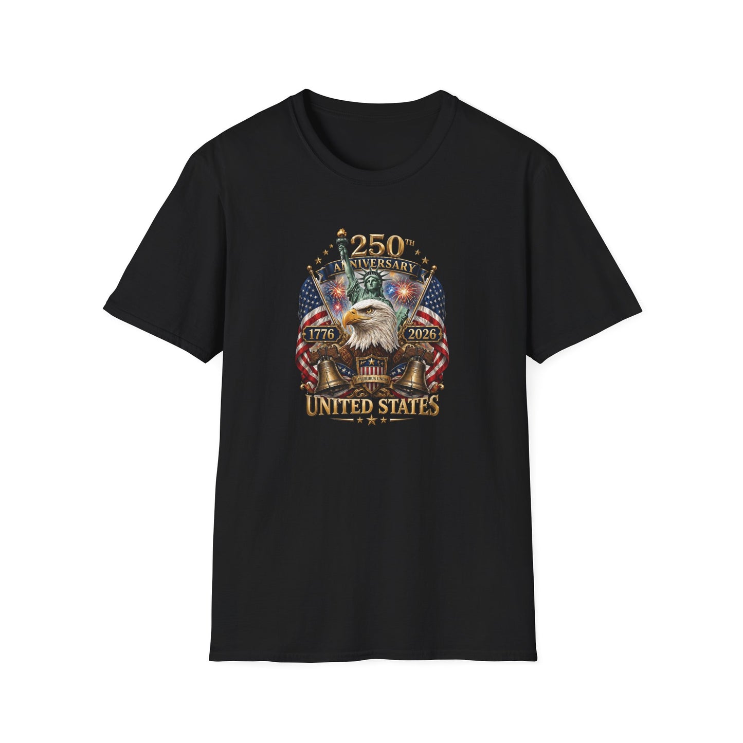 America 250: United States Eagle and Liberty Unisex Softstyle T-Shirt