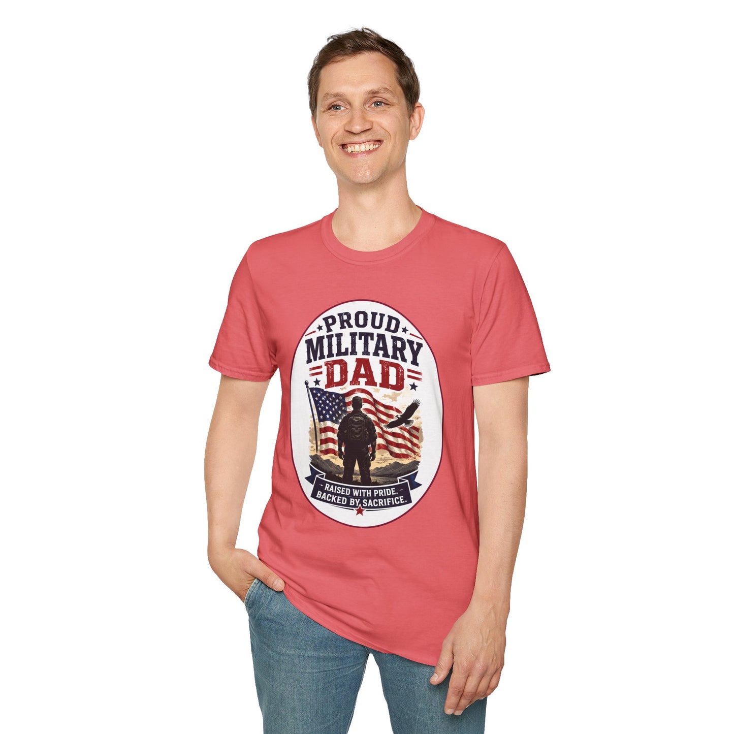 Proud Military Dad Unisex Softstyle T-Shirt