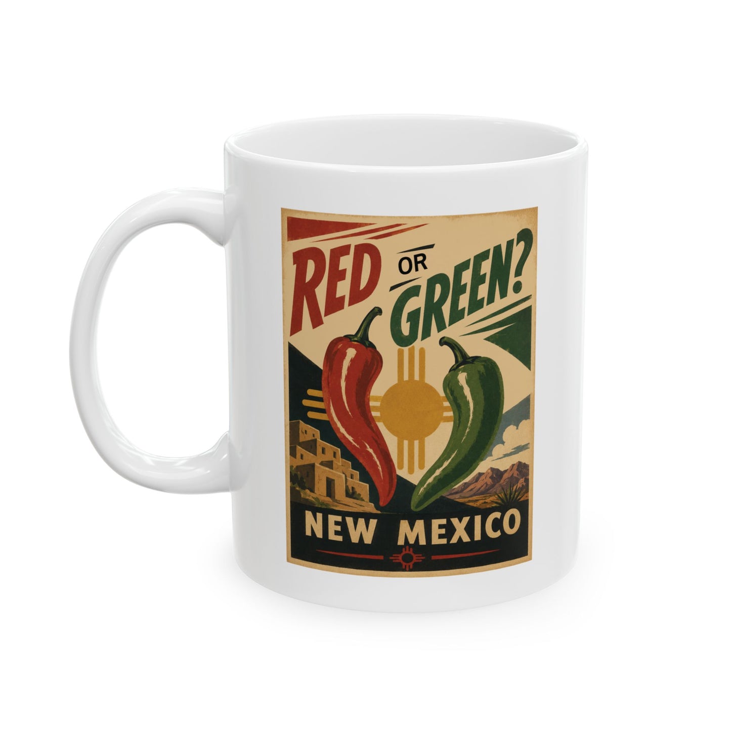 Red or Green? Ceramic Mug, (11oz, 15oz)