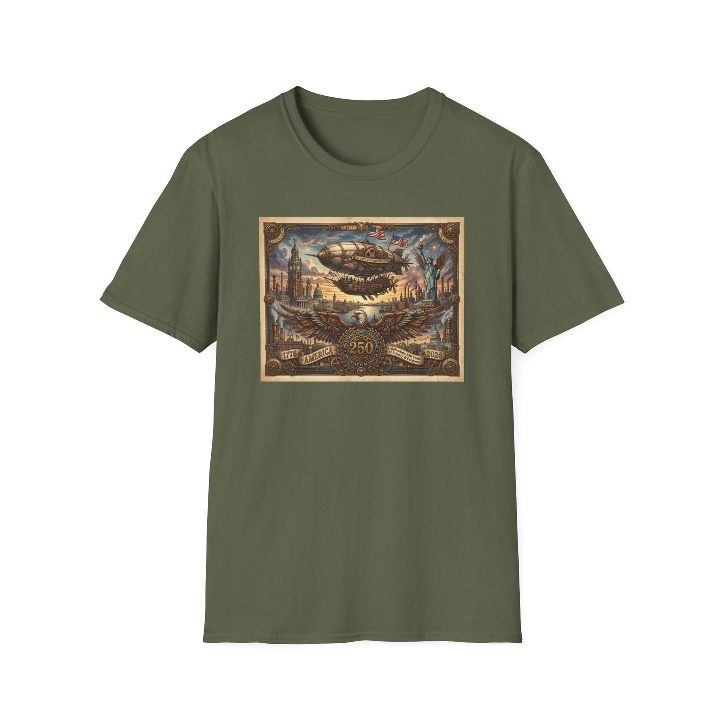 Copy of America 250: Steampunk Unisex Softstyle T-Shirt