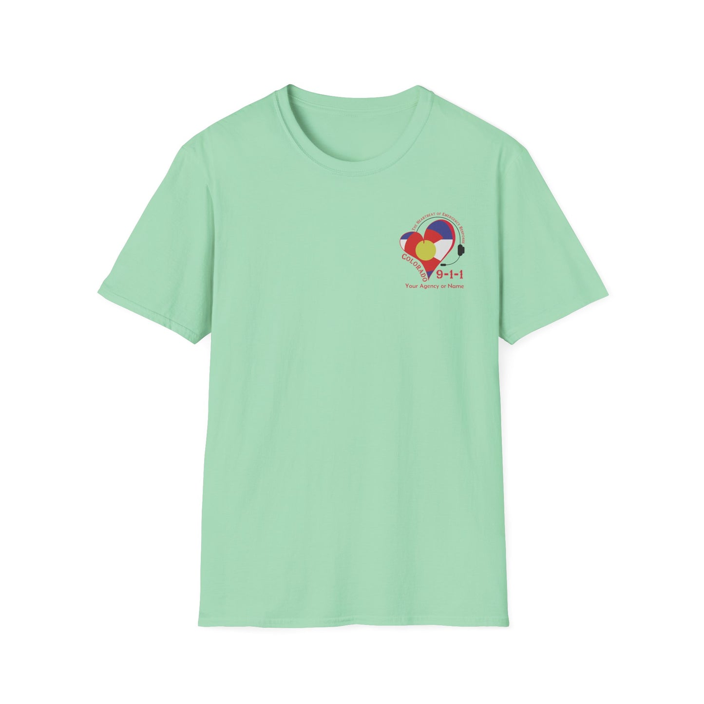 Colorado 911 Heartbeat (Pocket Personalized) Unisex Softstyle T-Shirt