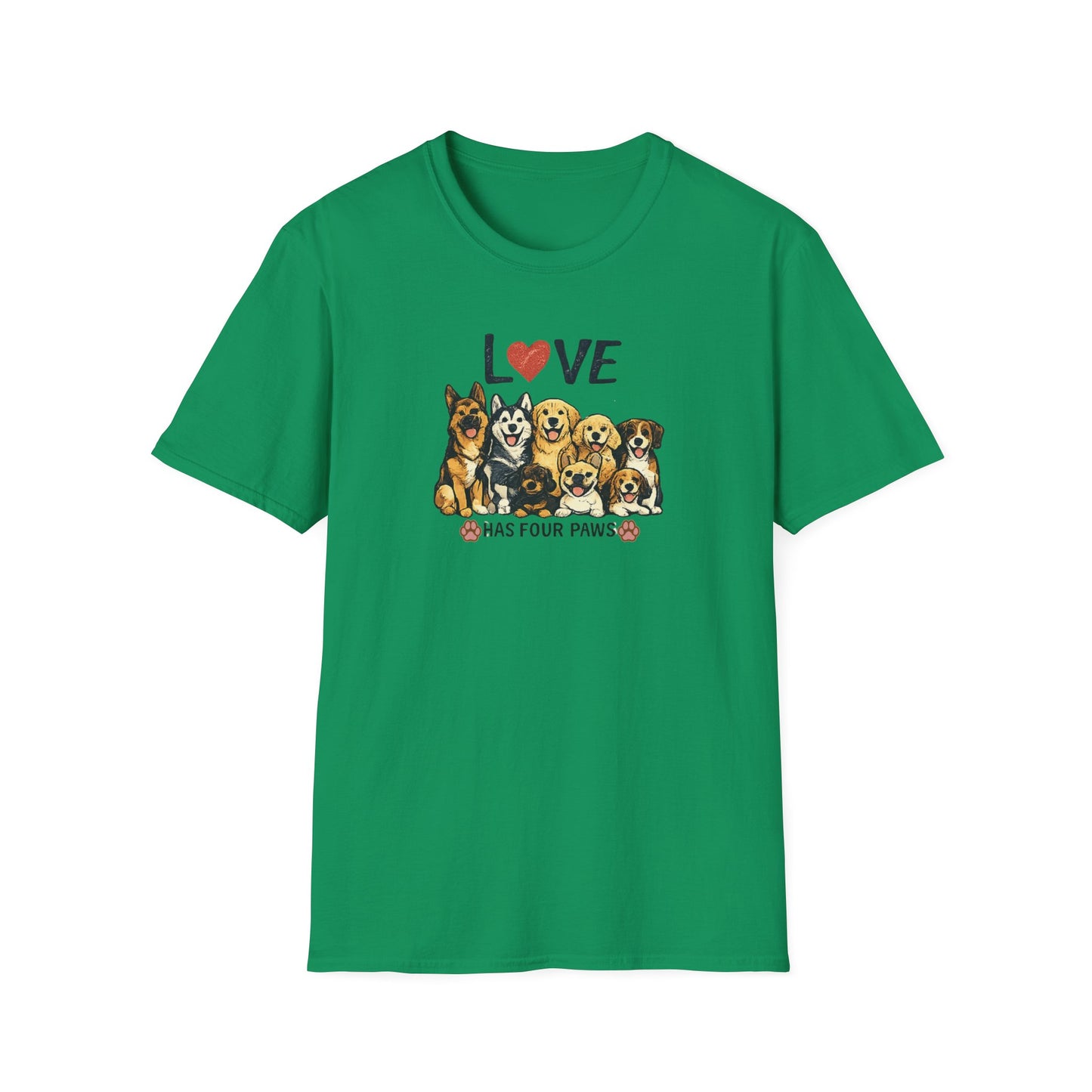 Love Has Four Paws Unisex Softstyle T-Shirt