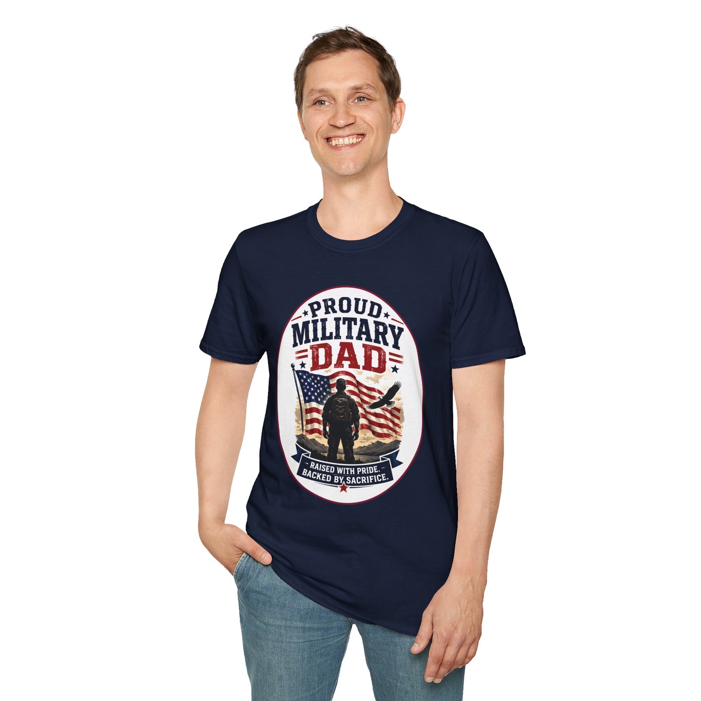 Proud Military Dad Unisex Softstyle T-Shirt