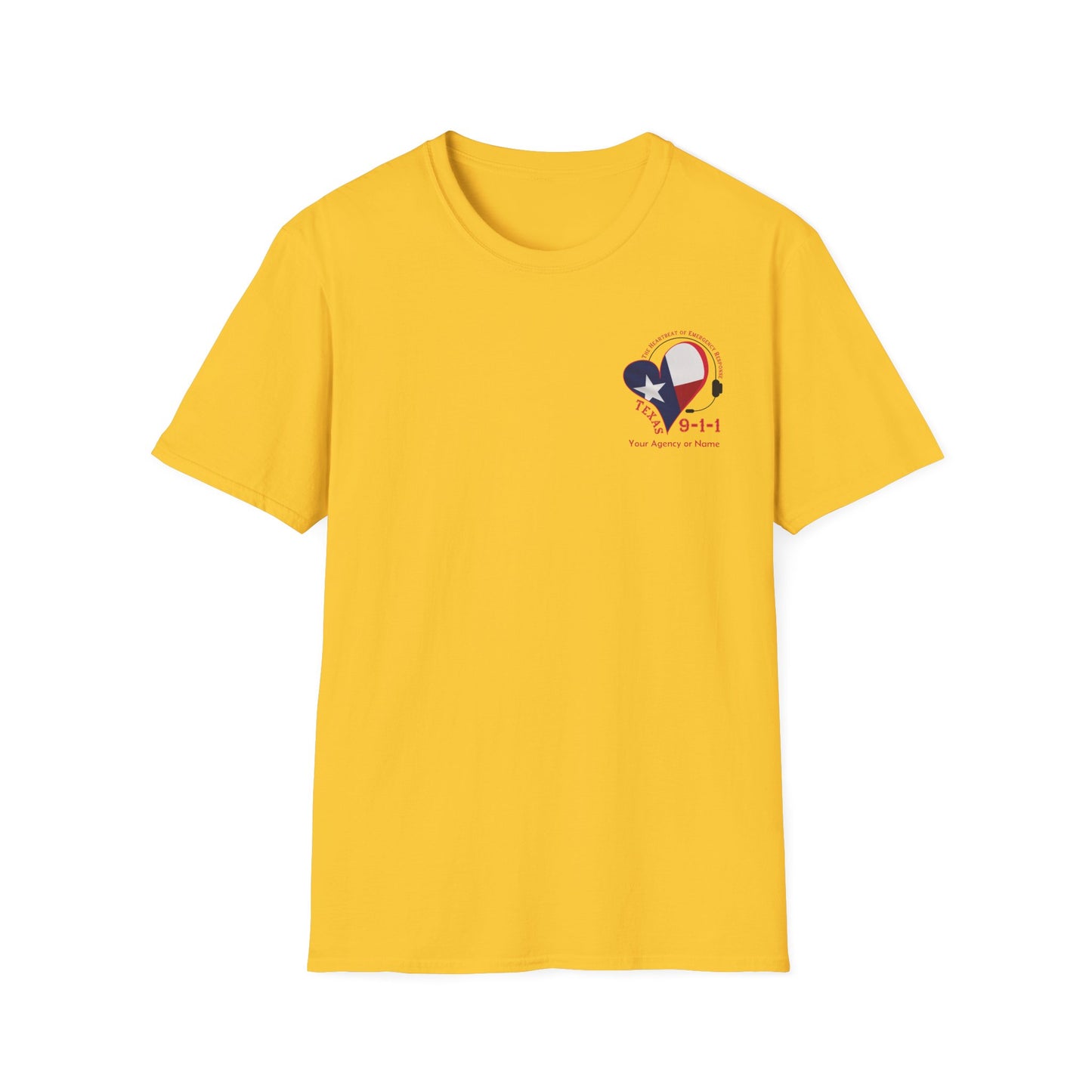 Texas 911 Heartbeat (Pocket Personalized) Unisex Softstyle T-Shirt