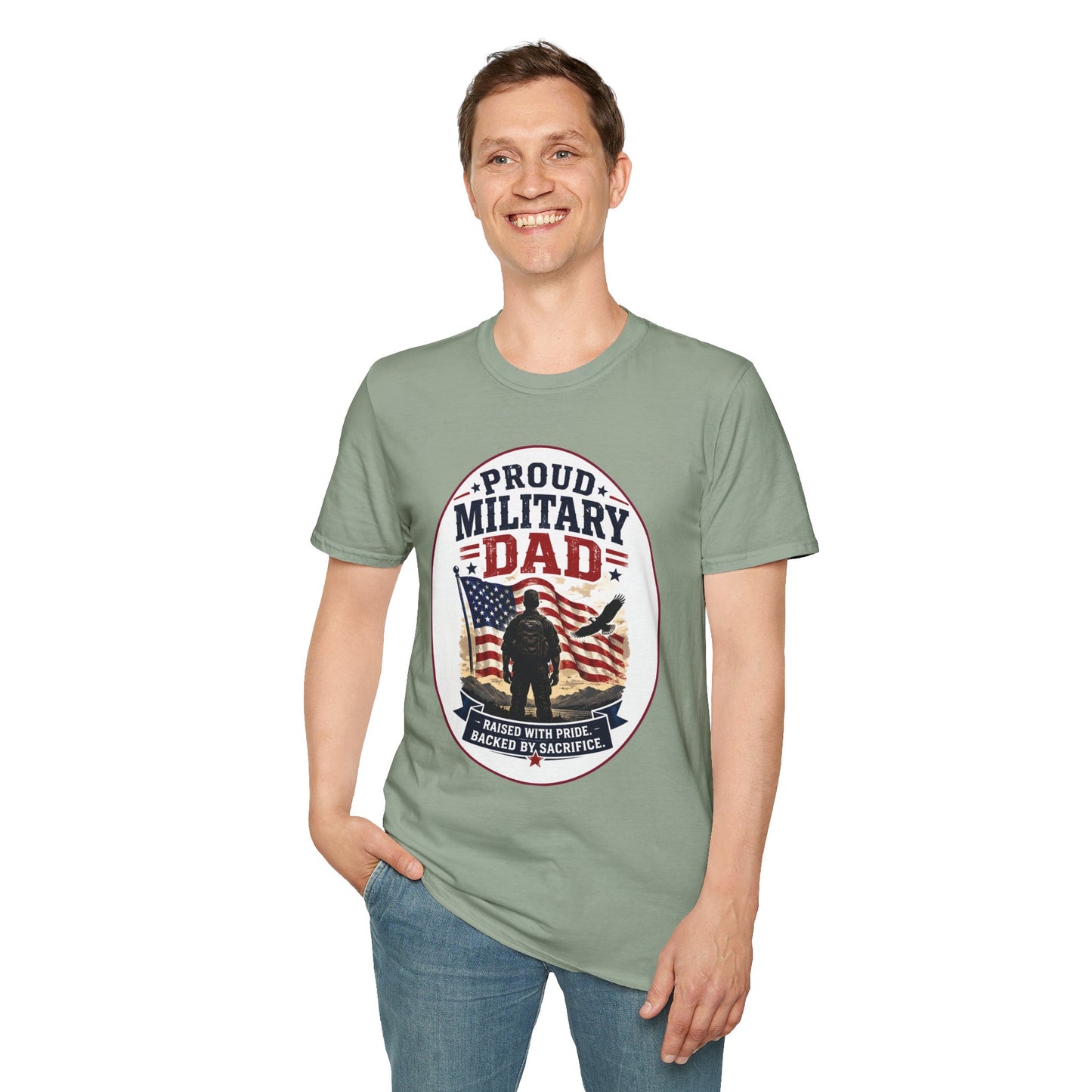 Proud Military Dad Unisex Softstyle T-Shirt