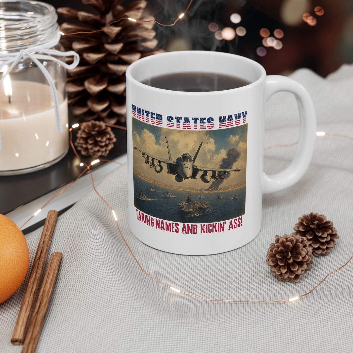 U.S. Navy Kickin' A$$ Ceramic Mug (11oz, 15oz)