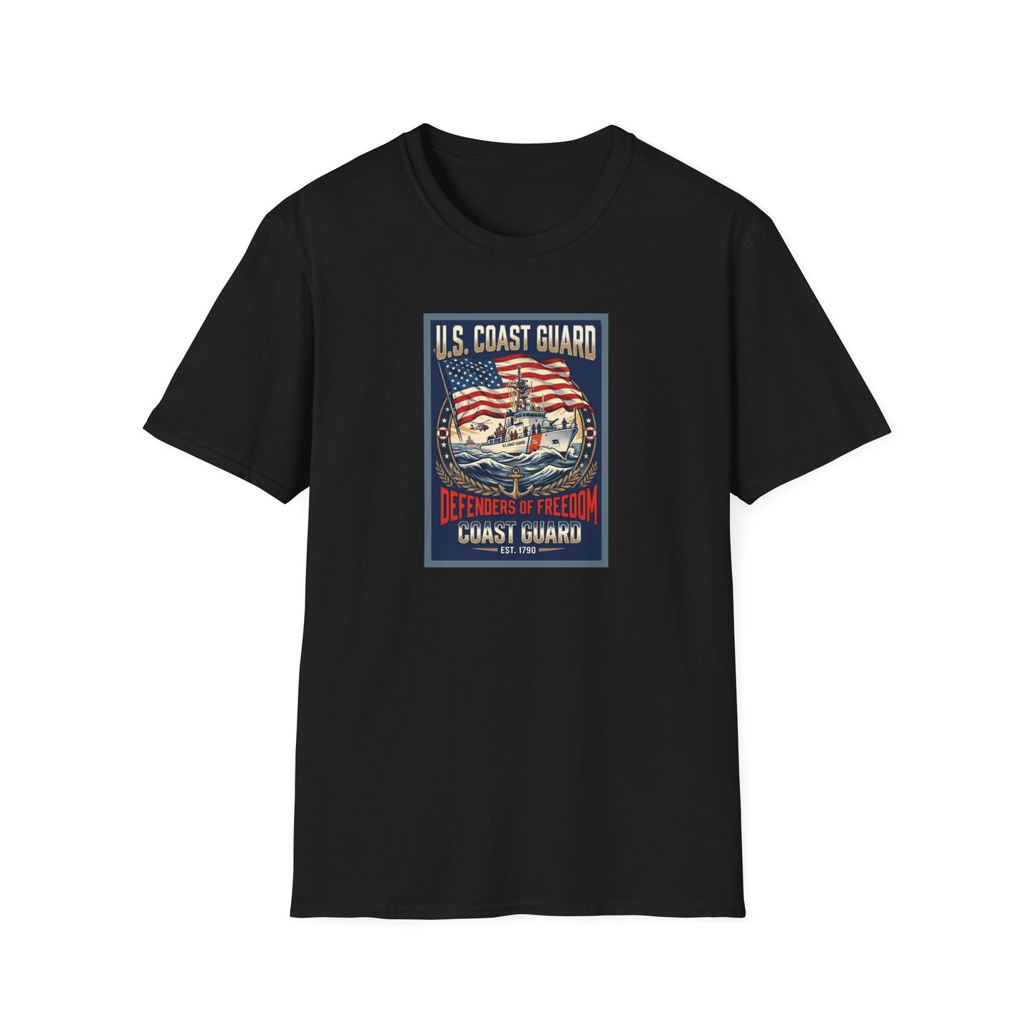 U.S. Coast Guard Defenders of Freedom Unisex Softstyle T-Shirt
