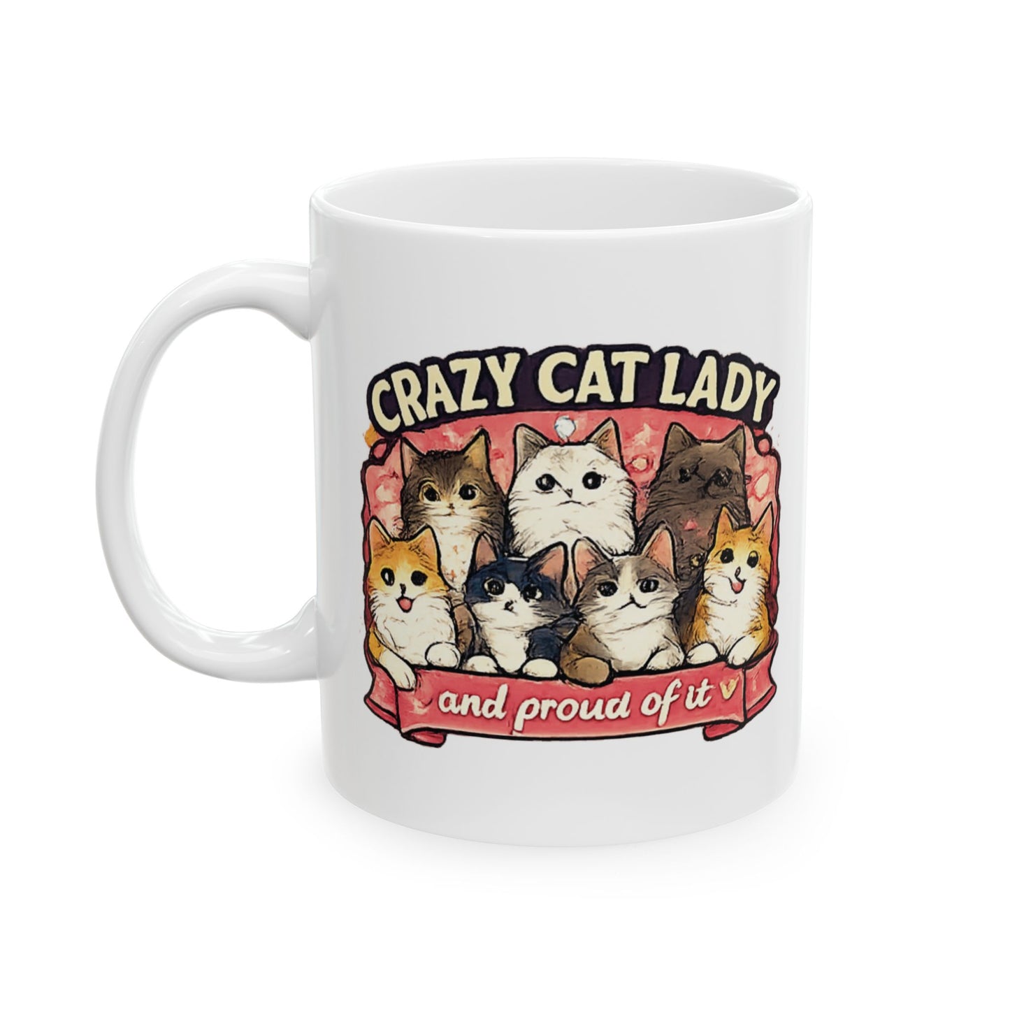 Crazy Cat Lady Ceramic Mug, (11oz, 15oz)