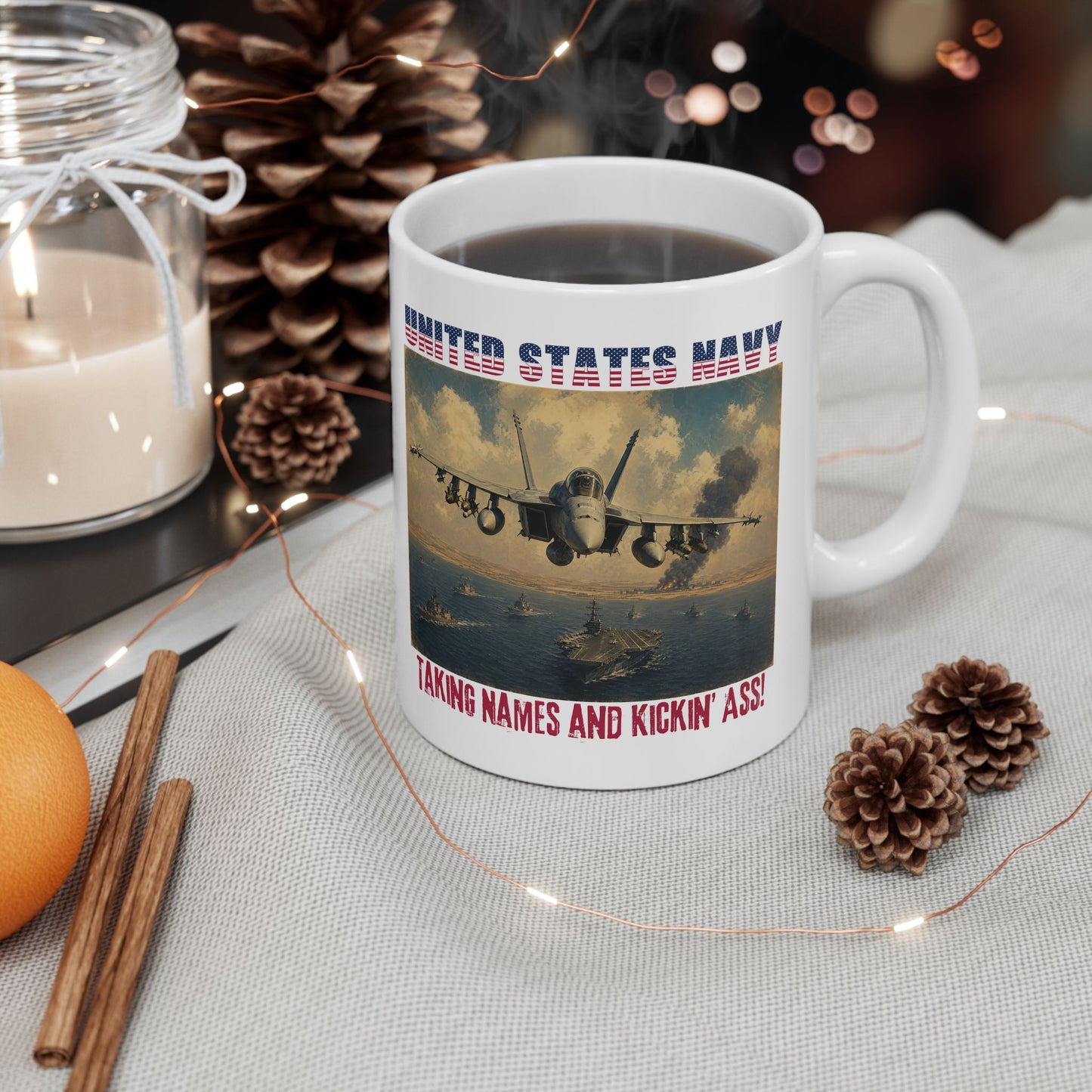 U.S. Navy Kickin' A$$ Ceramic Mug (11oz, 15oz)