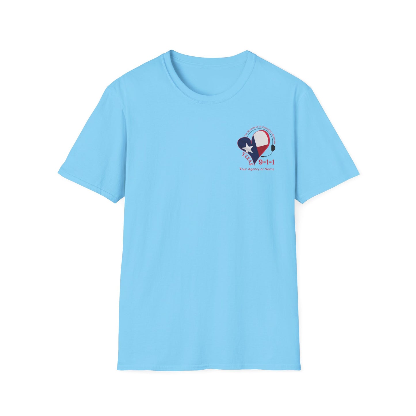 Texas 911 Heartbeat (Pocket Personalized) Unisex Softstyle T-Shirt