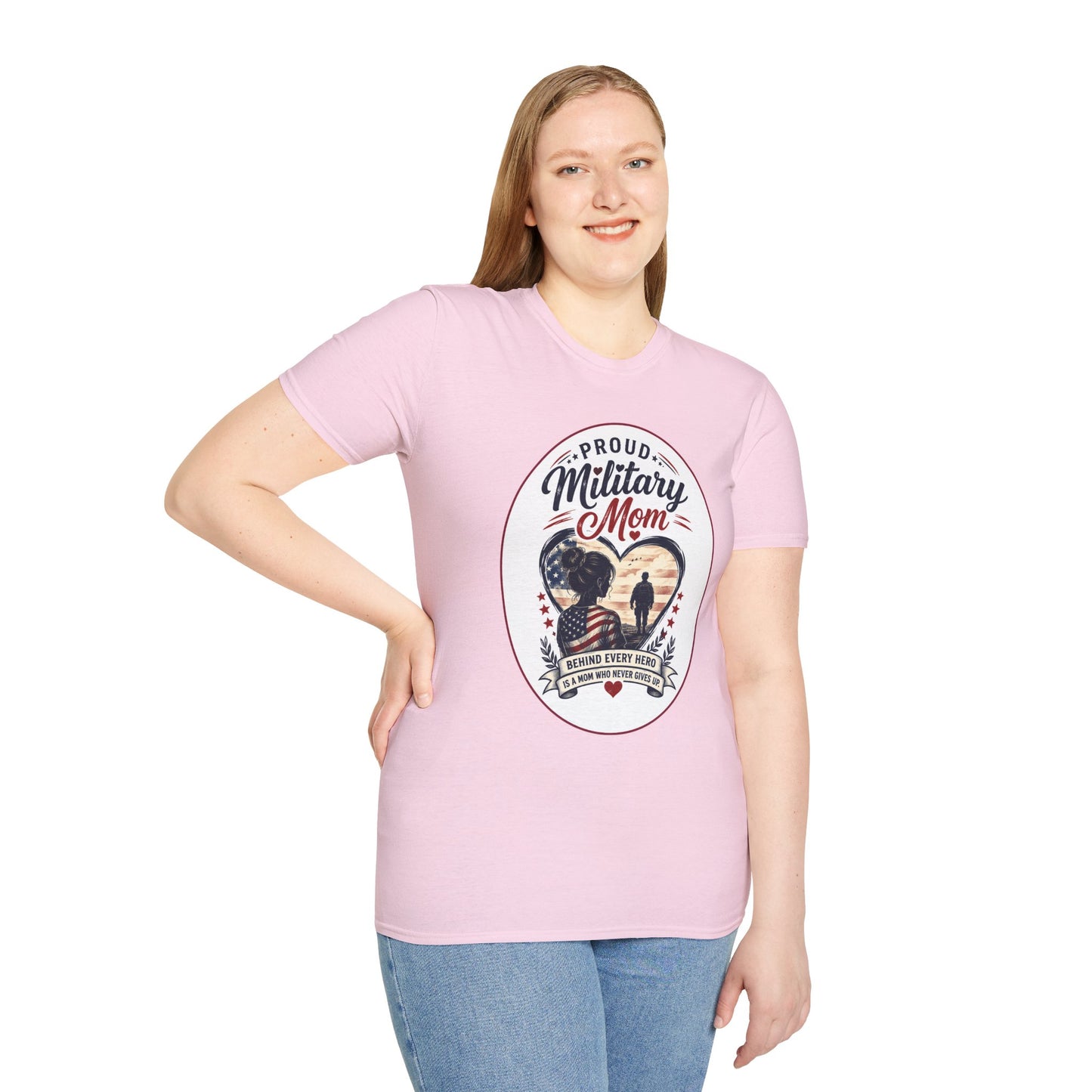 Proud Military Mom Unisex Softstyle T-Shirt
