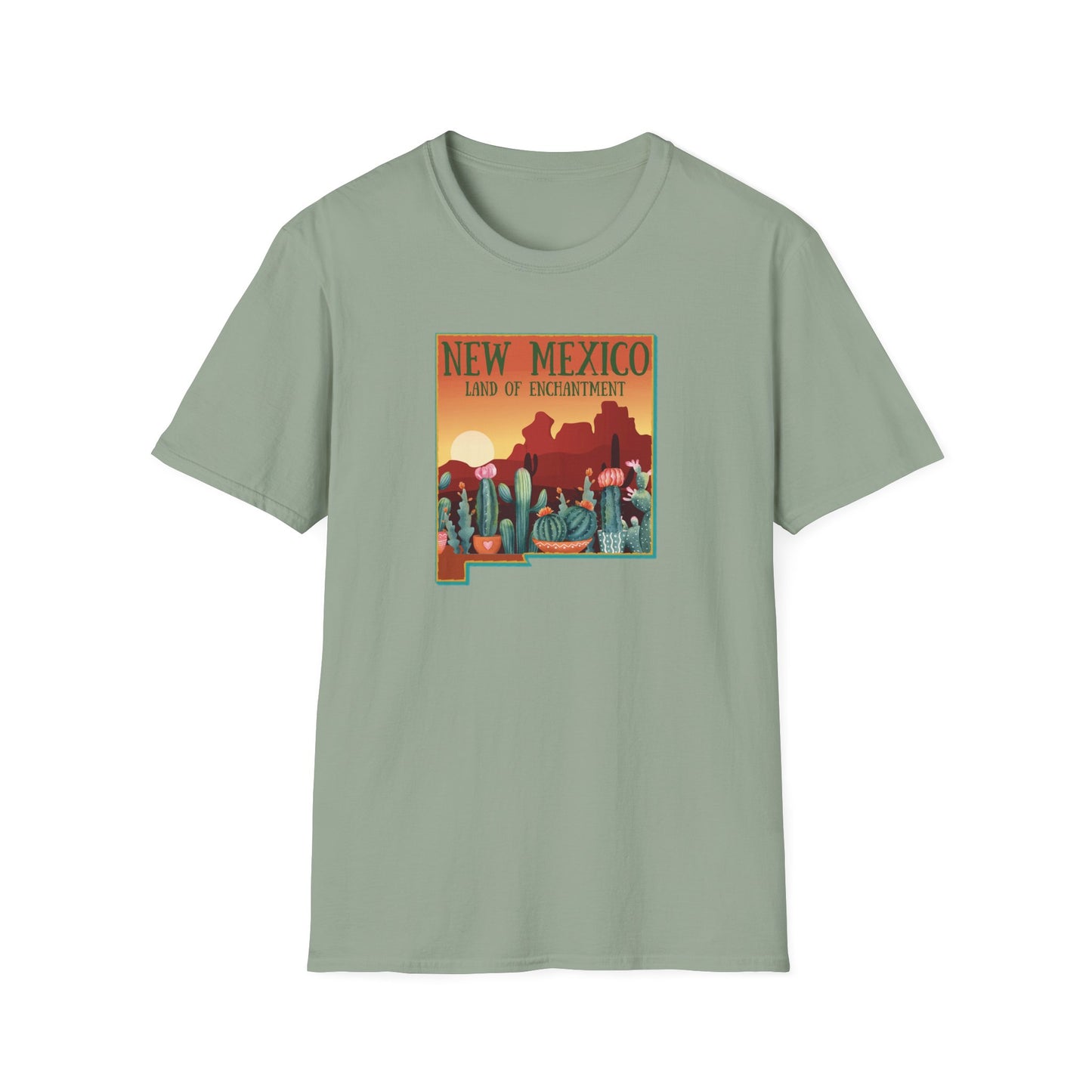 New Mexico: Land of Enchantment - Cacti Unisex Softstyle T-Shirt