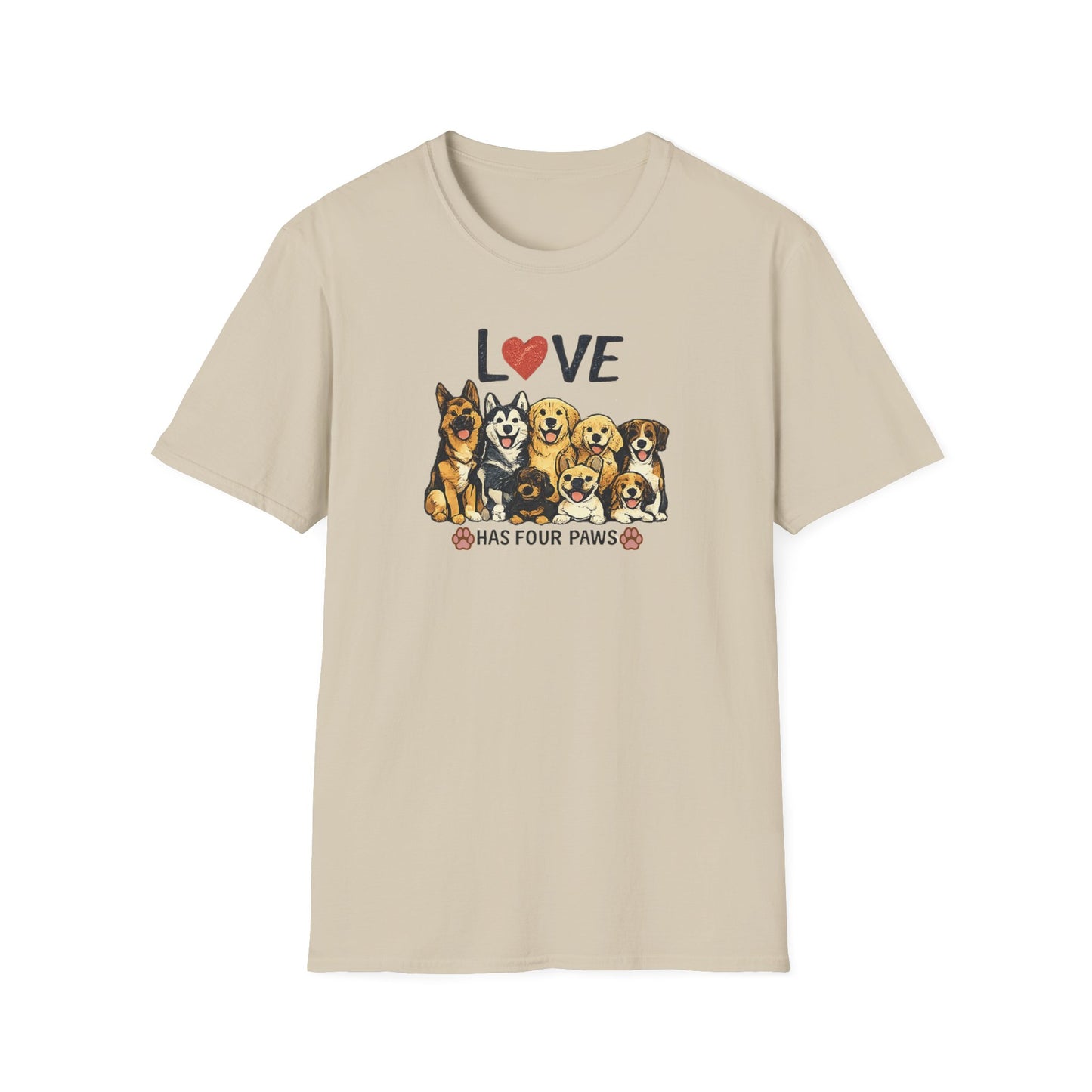 Love Has Four Paws Unisex Softstyle T-Shirt