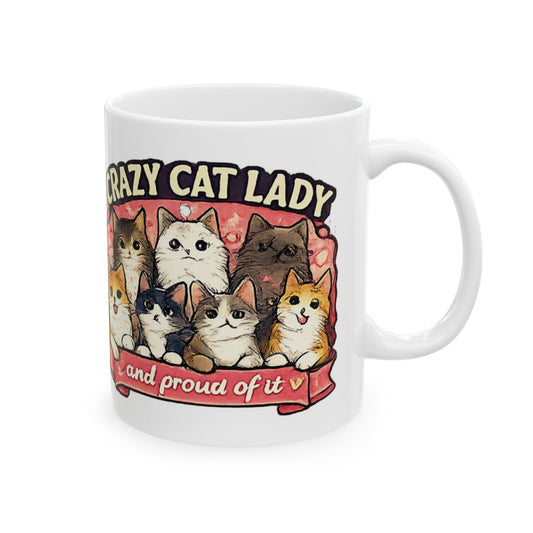 Crazy Cat Lady Ceramic Mug, (11oz, 15oz)