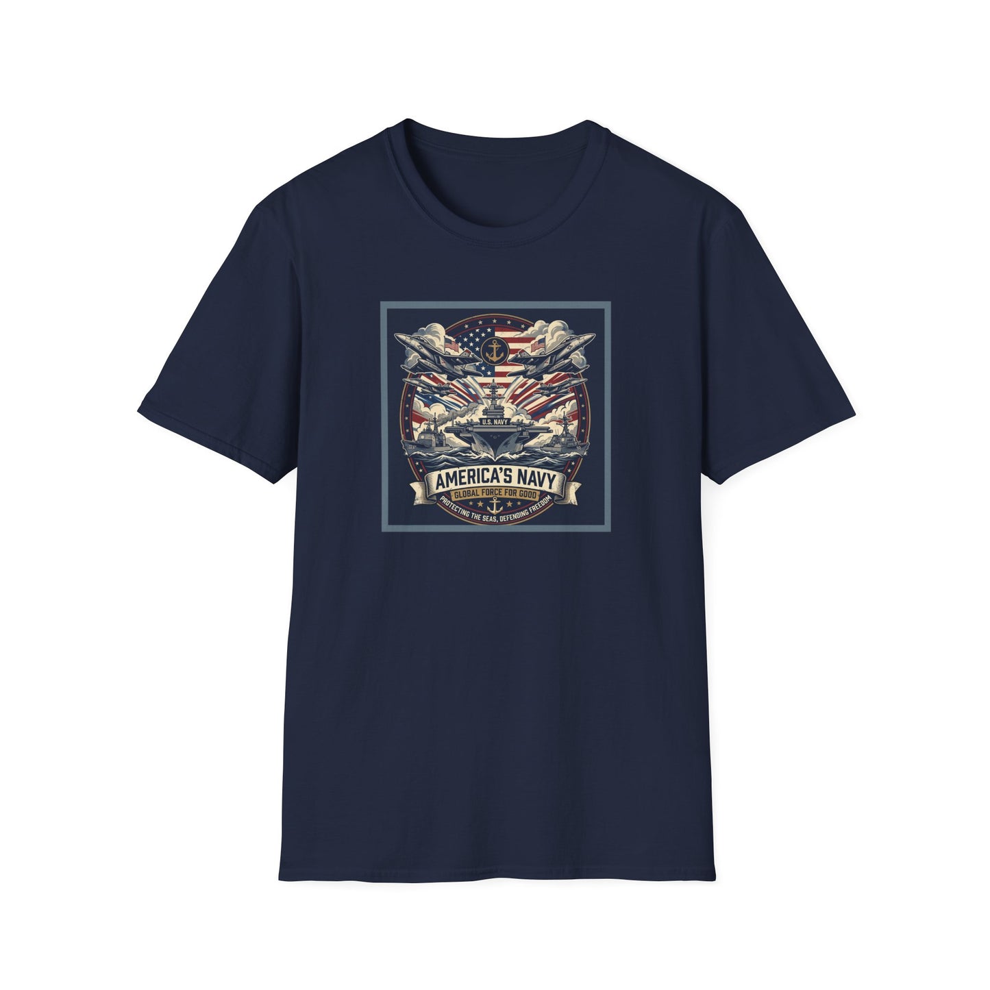 America's Navy Defending Freedom Unisex Softstyle T-Shirt