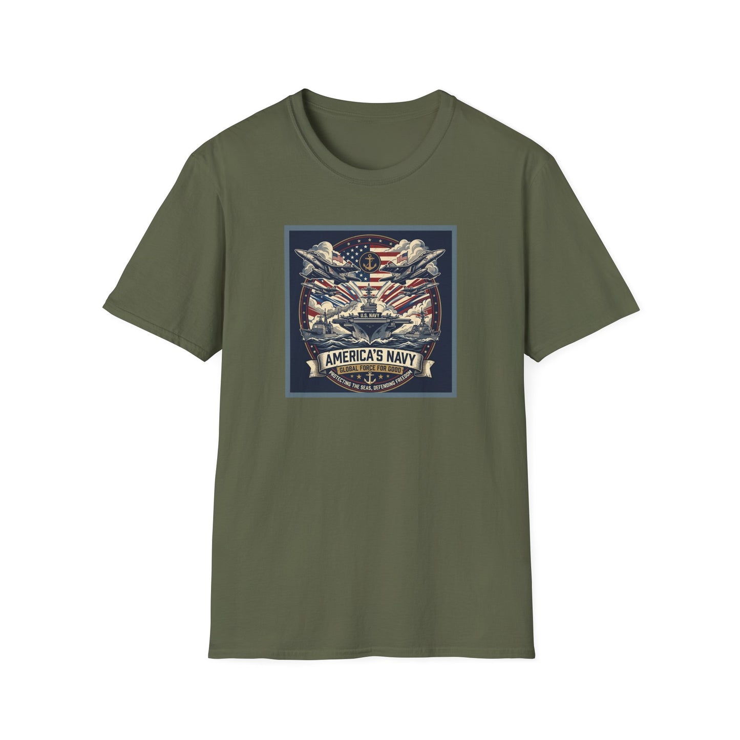 America's Navy Defending Freedom Unisex Softstyle T-Shirt