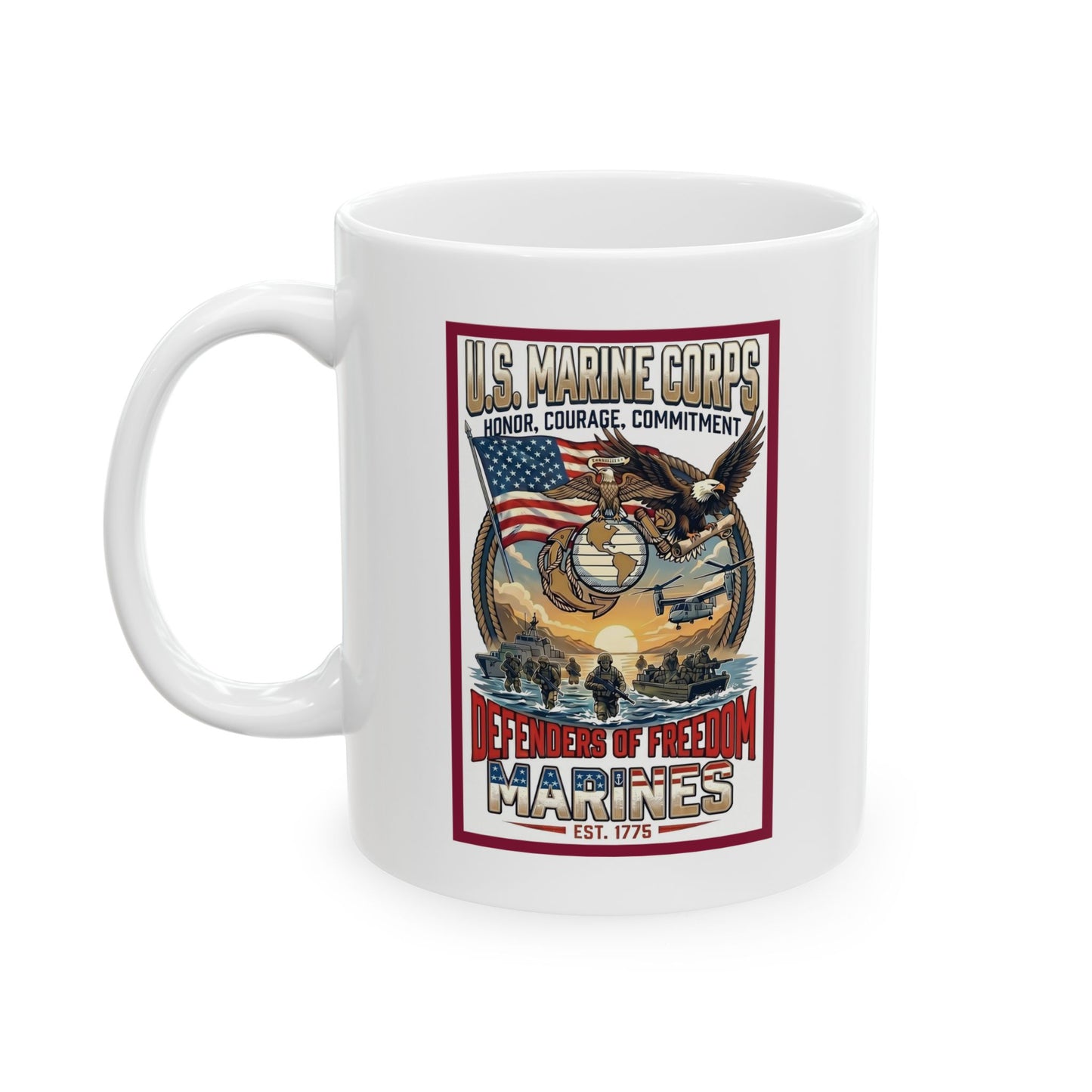 U.S. Marine Corps Honor, Courage, Commitment Ceramic Mug (11oz, 15oz)
