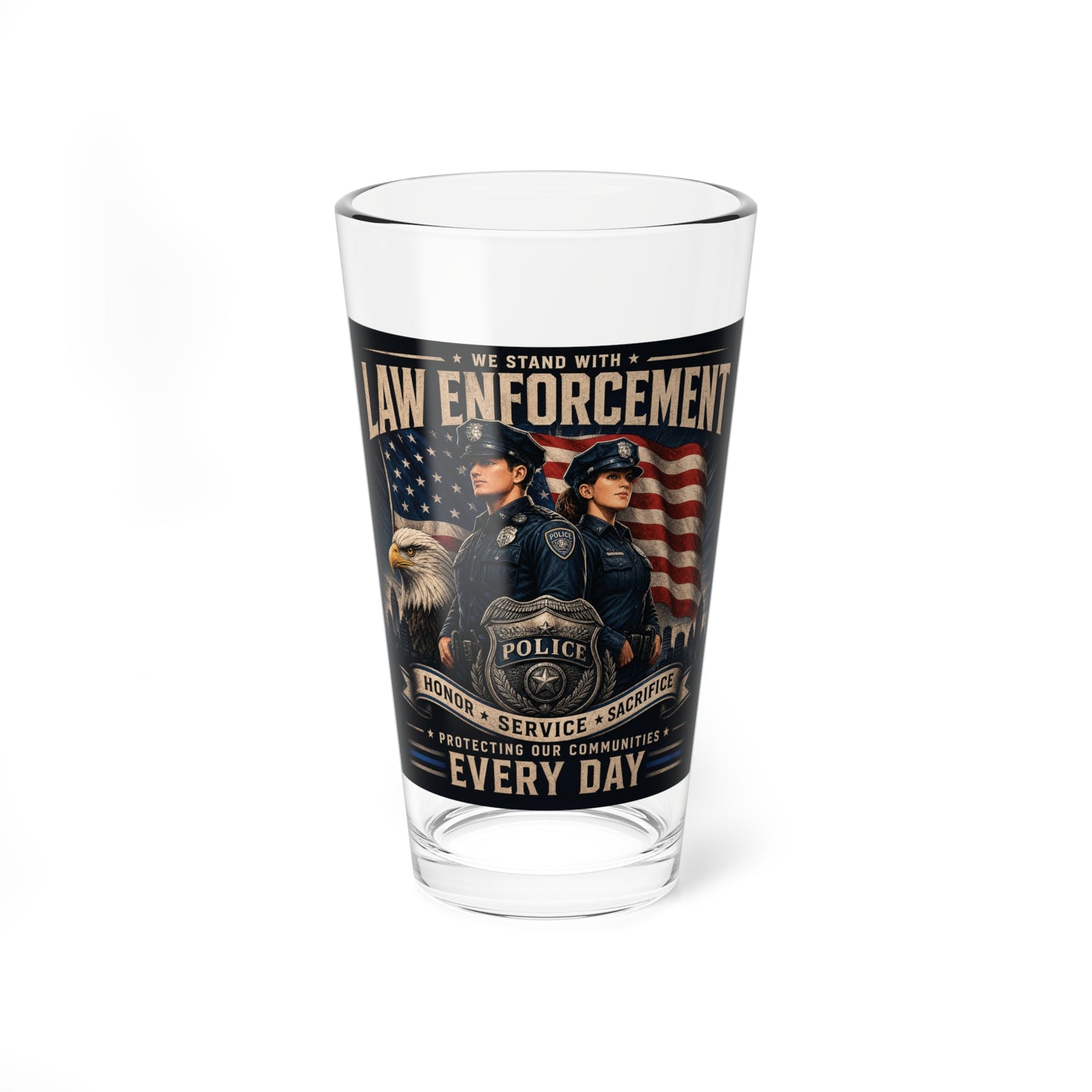 Law Enforcement Support Mixing Glass, 16oz
