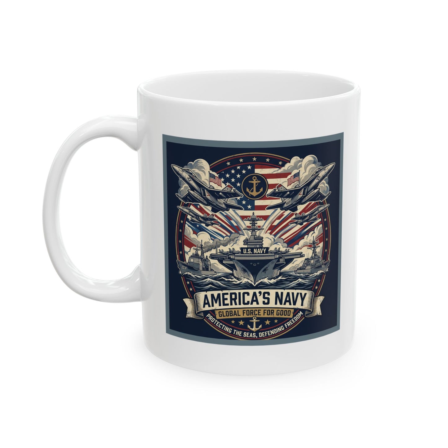 U.S. Navy Defending Freedom Ceramic Mug (11oz, 15oz)