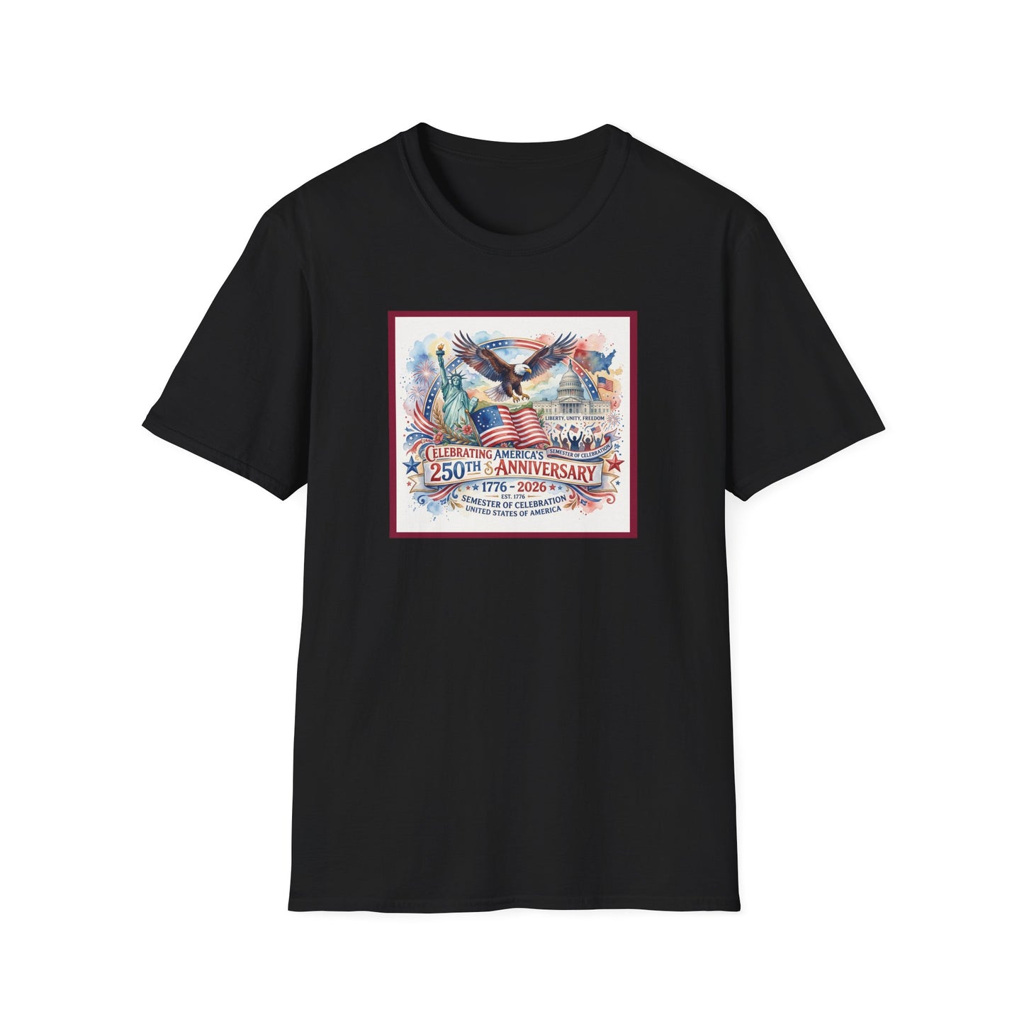 America 250: Watercolor Unisex Softstyle T-Shirt