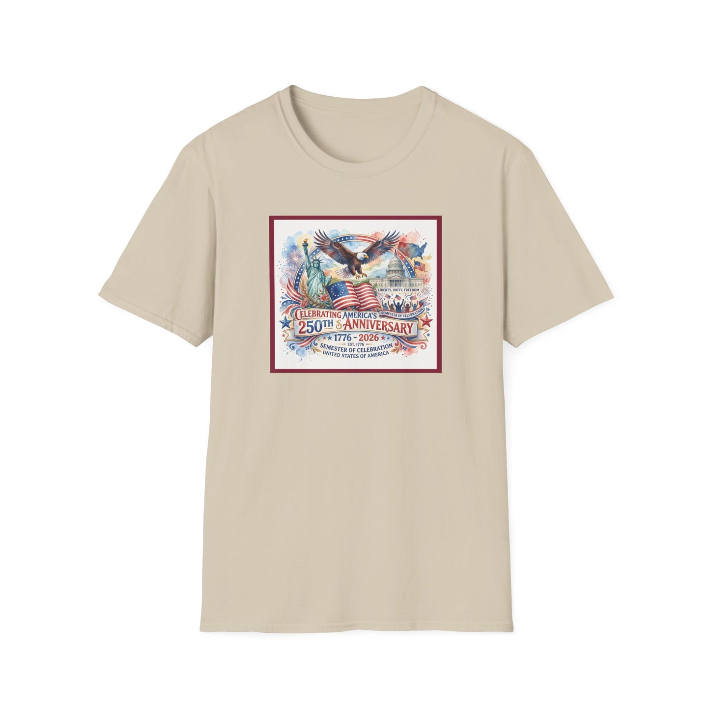 America 250: Watercolor Unisex Softstyle T-Shirt