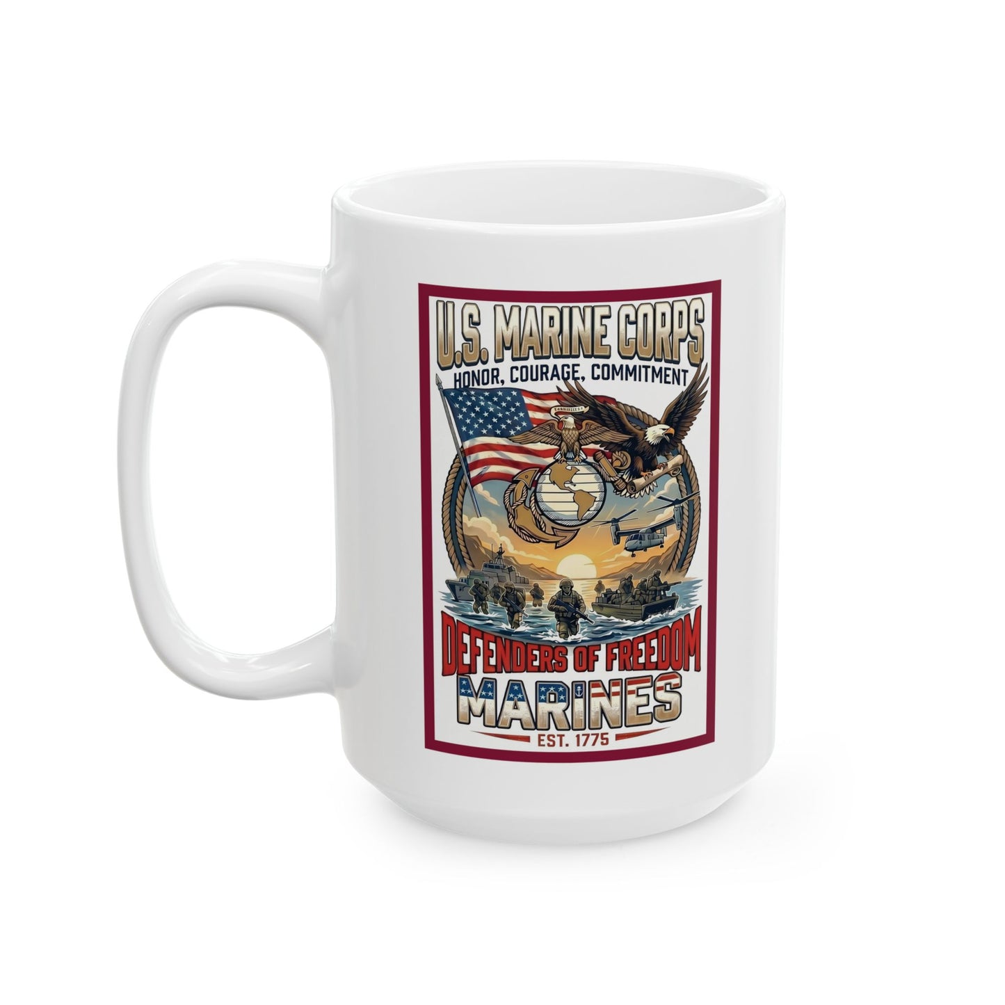 U.S. Marine Corps Honor, Courage, Commitment Ceramic Mug (11oz, 15oz)