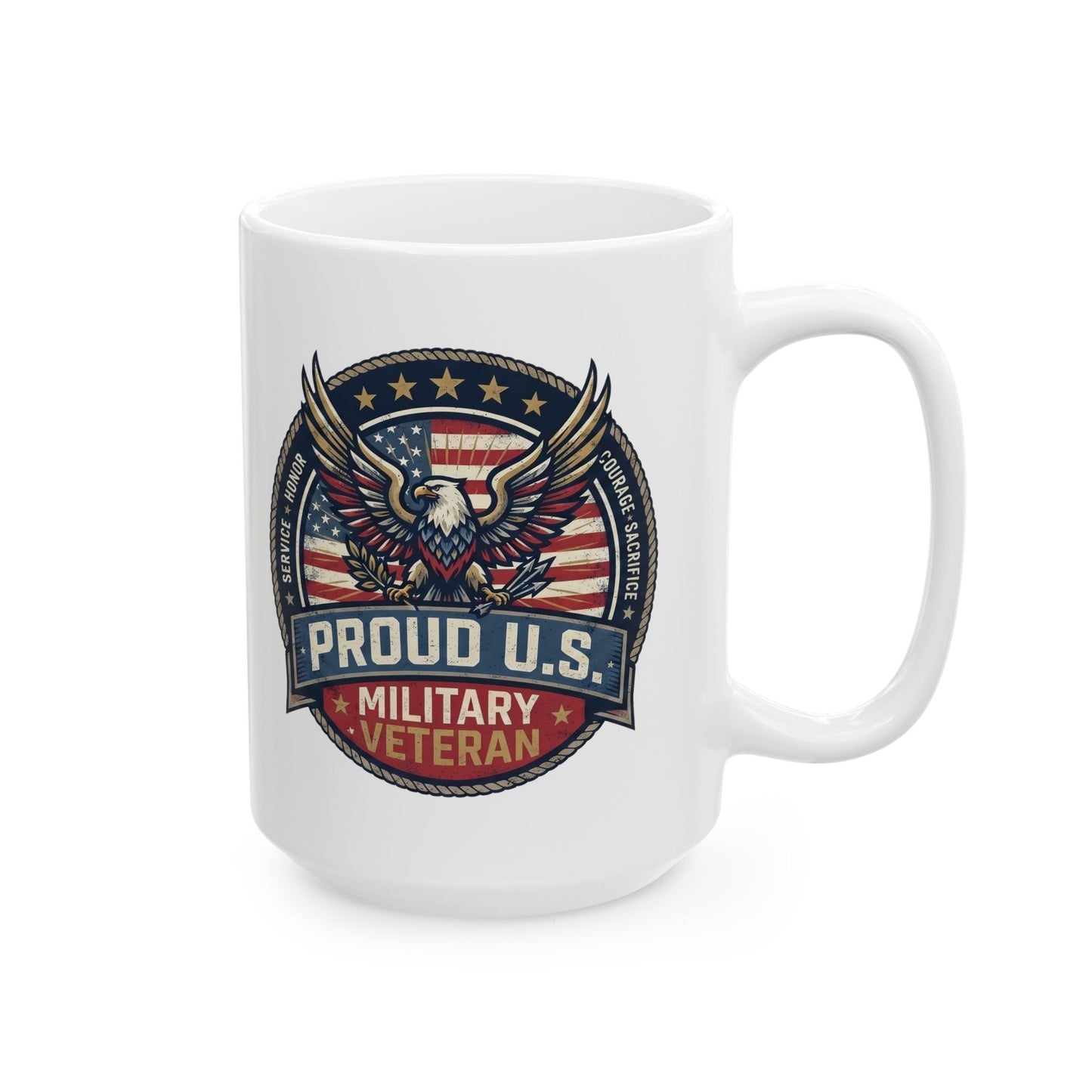 Patriotic U.S. Military Veteran Ceramic Mug (11oz, 15oz)