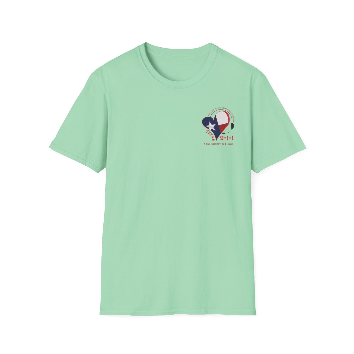 Texas 911 Heartbeat (Pocket Personalized) Unisex Softstyle T-Shirt